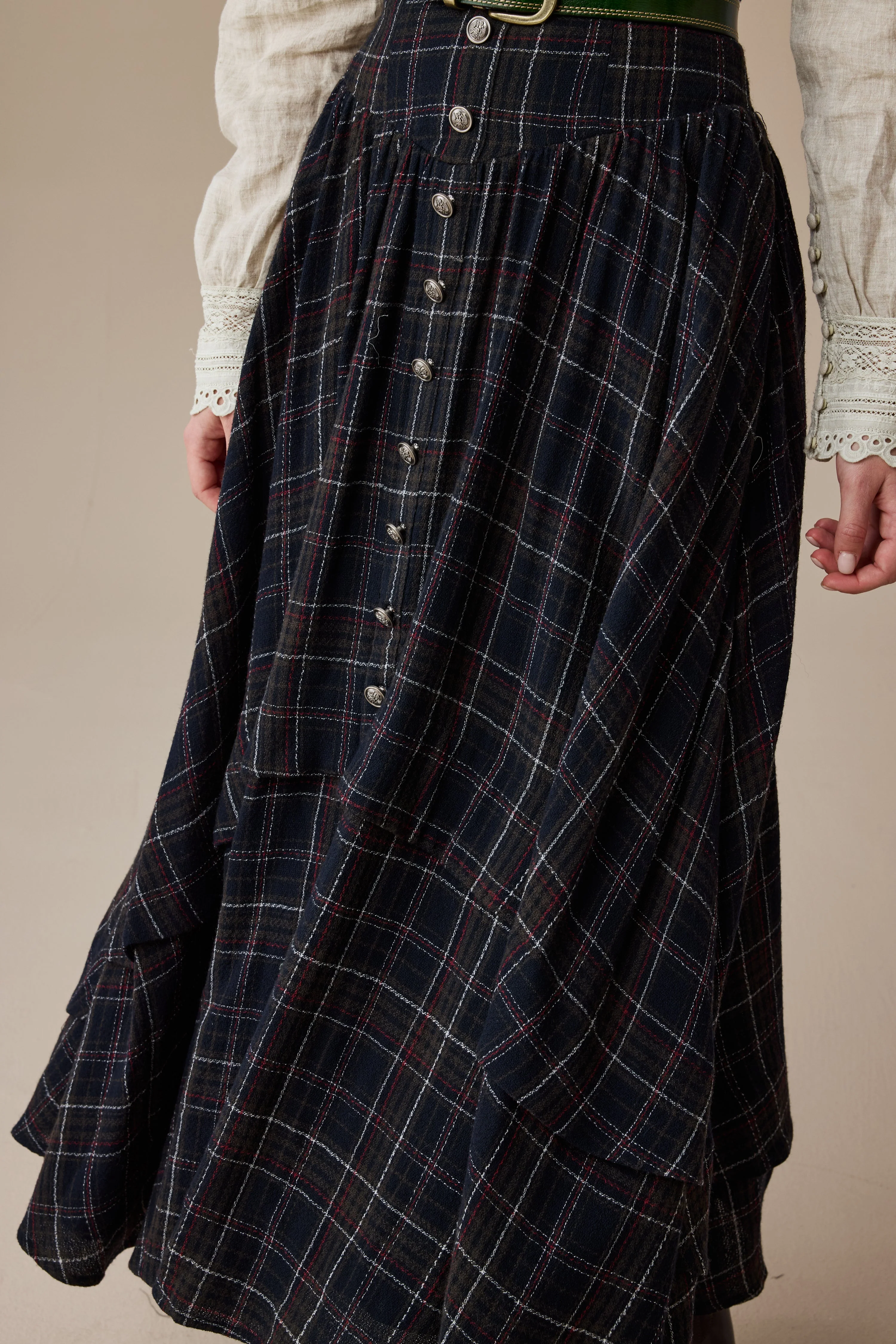Christina 19 |Retro Layered Wool Skirt - Image 6