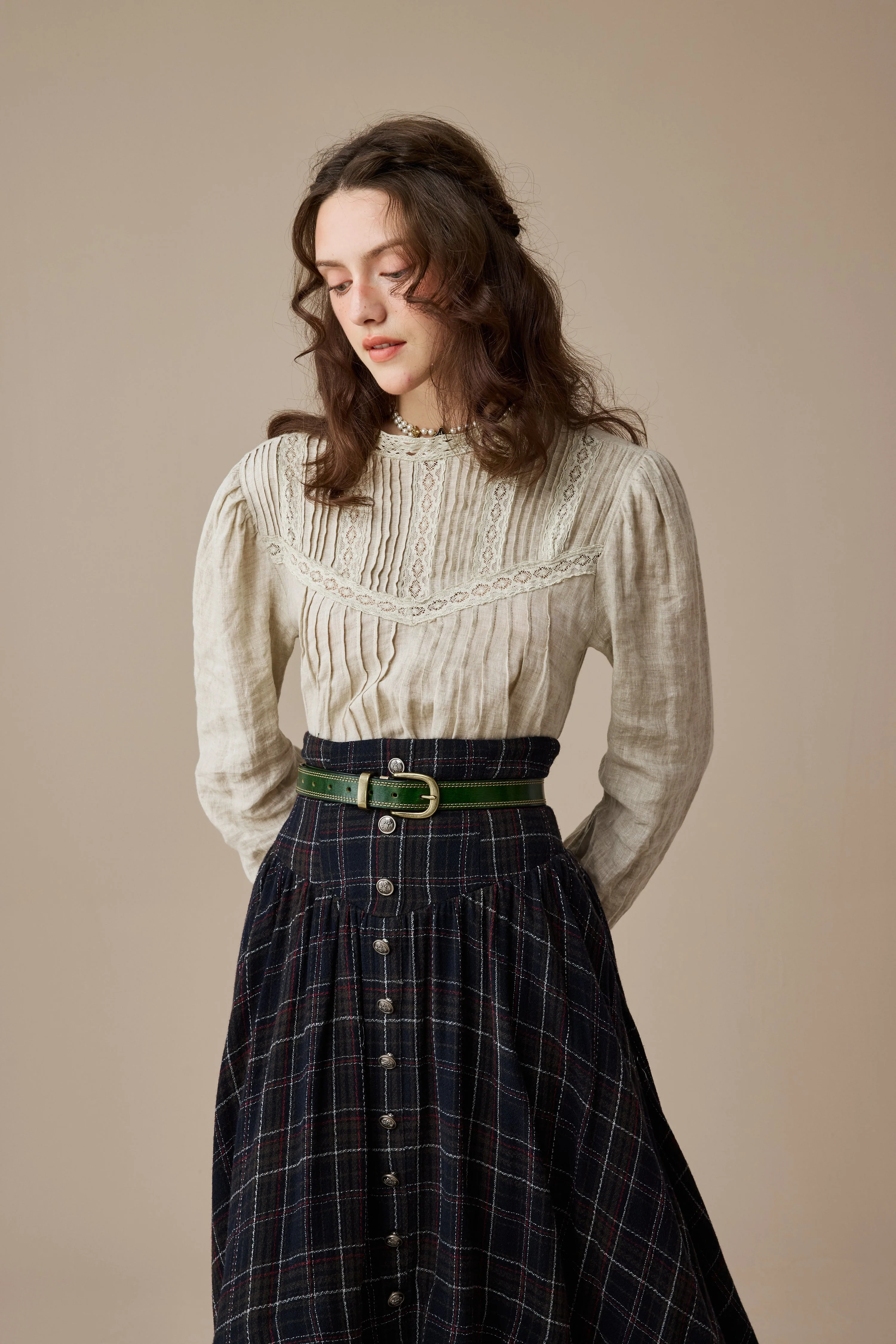 Christina 19 |Retro Layered Wool Skirt - Image 7