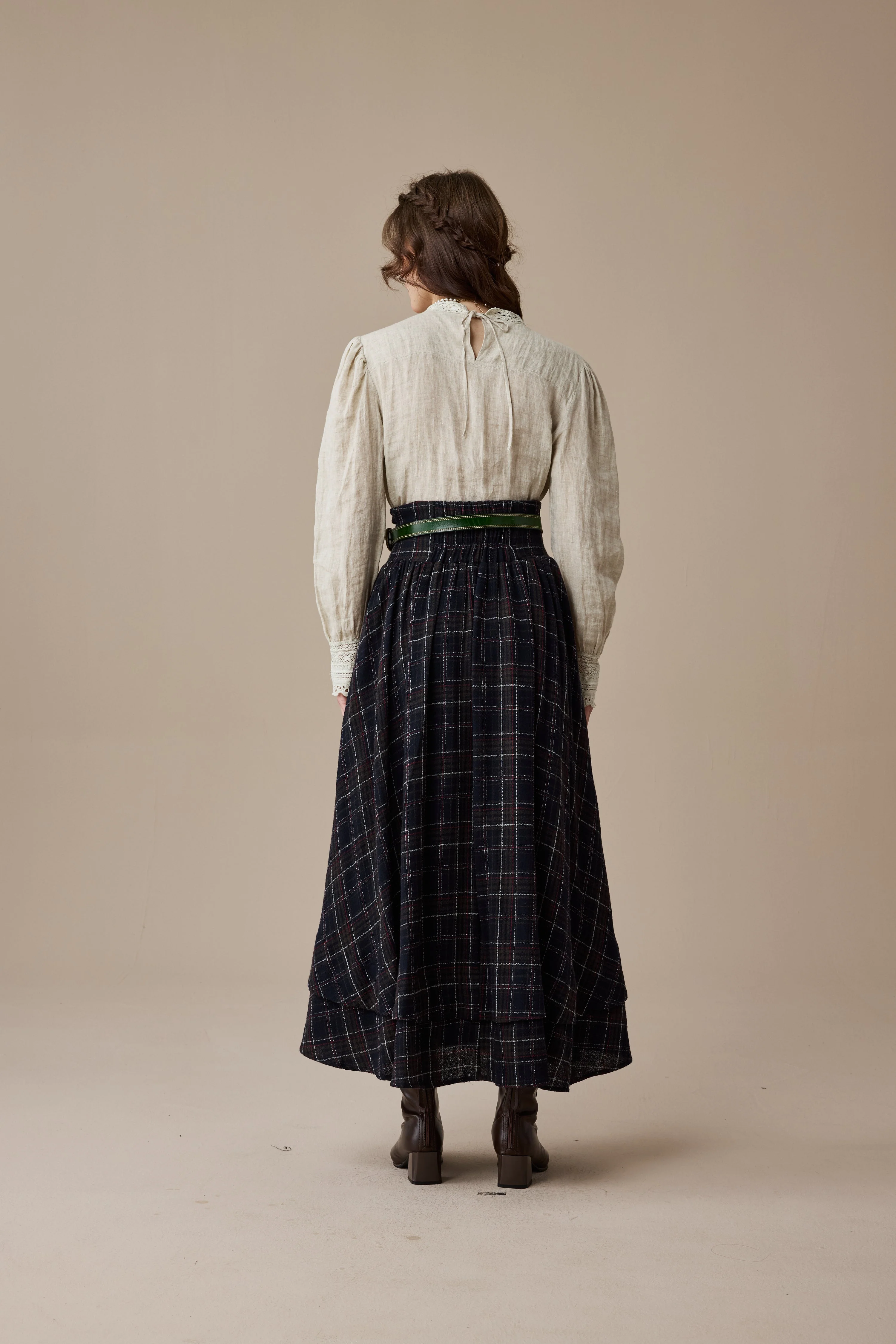 Christina 19 |Retro Layered Wool Skirt - Image 8