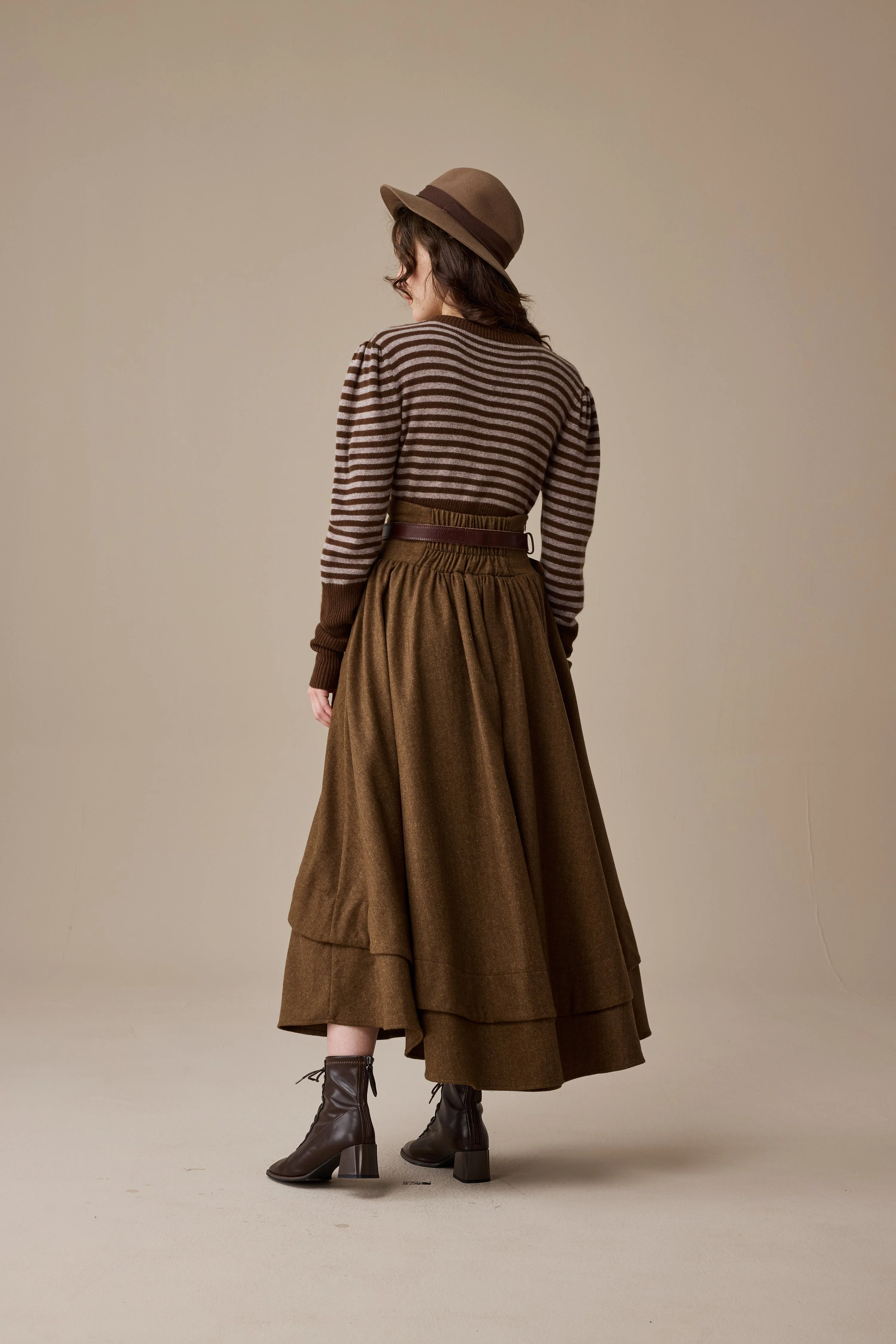 Christina 19 |Retro Layered Wool Skirt - Image 12
