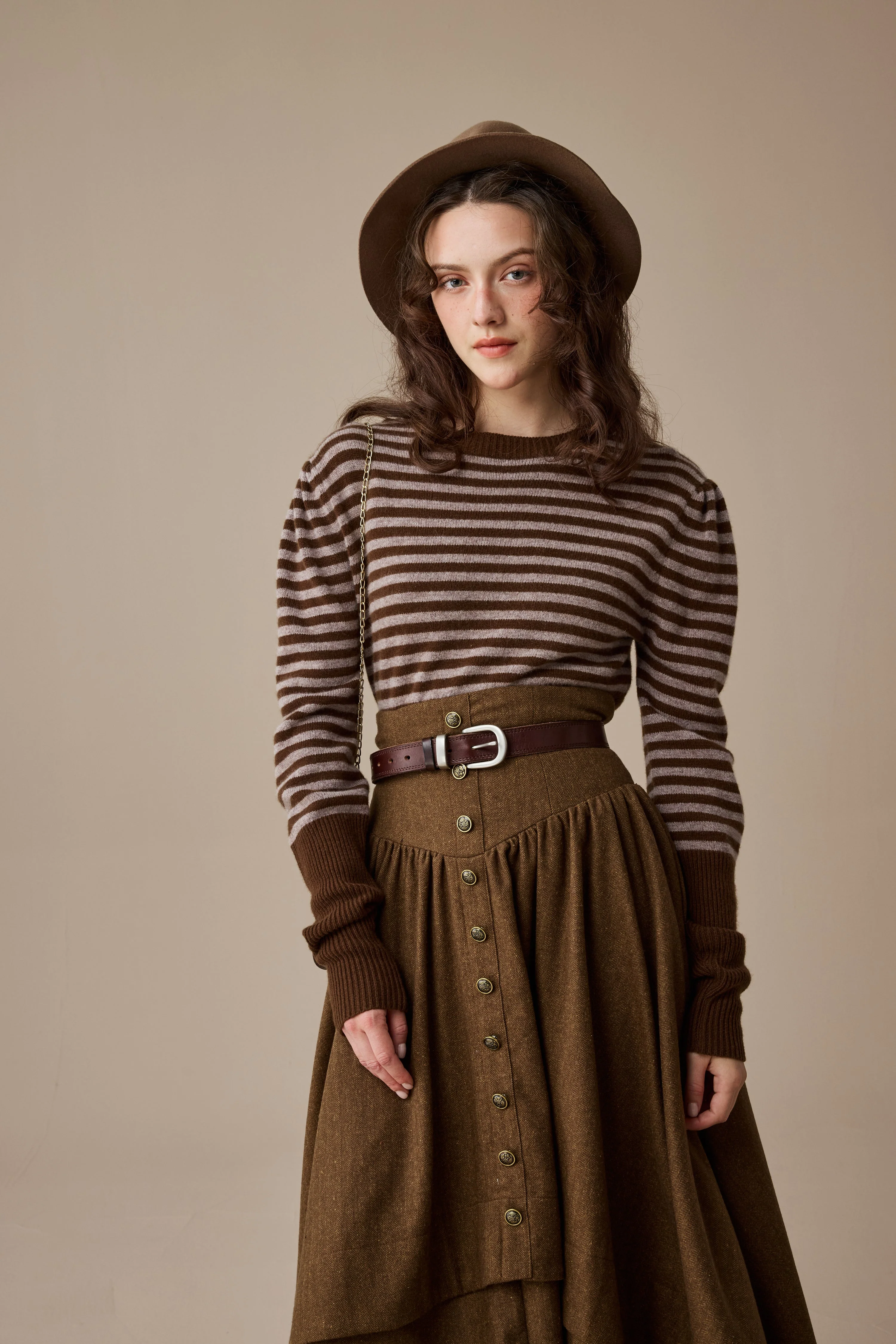 Christina 19 |Retro Layered Wool Skirt - Image 9