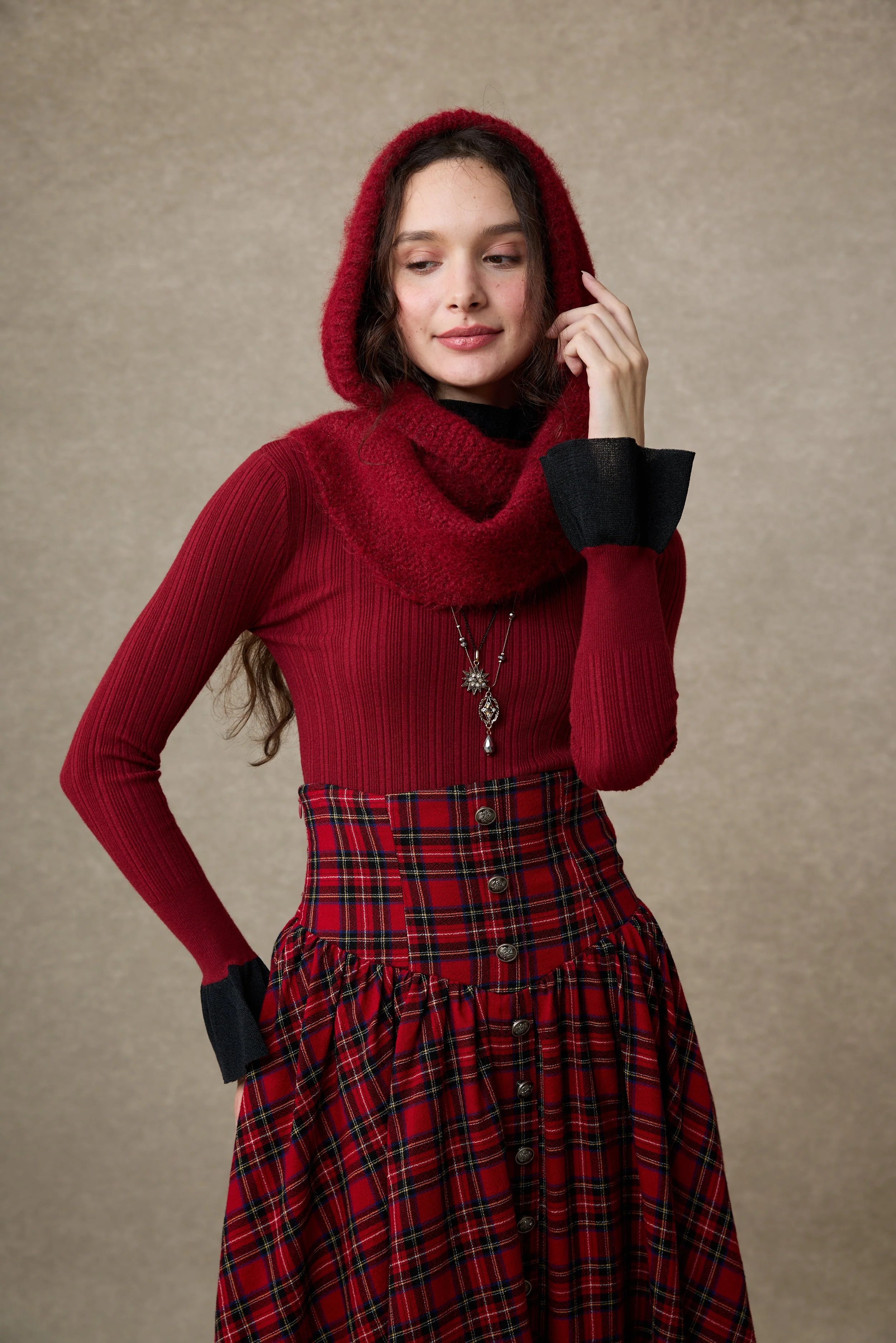 Christina 19 |Retro Layered Wool Skirt - Image 4