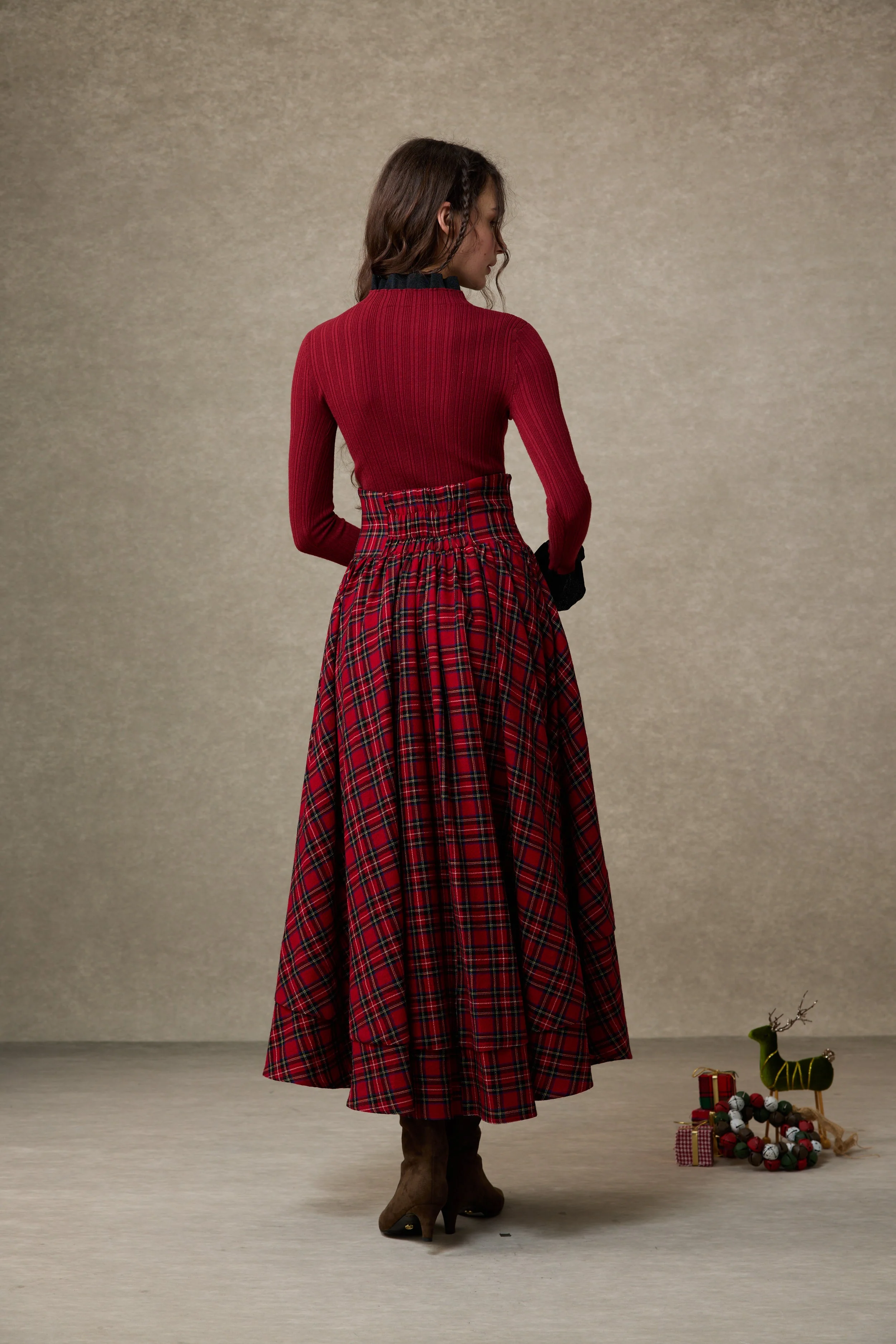Christina 19 |Retro Layered Wool Skirt - Image 7