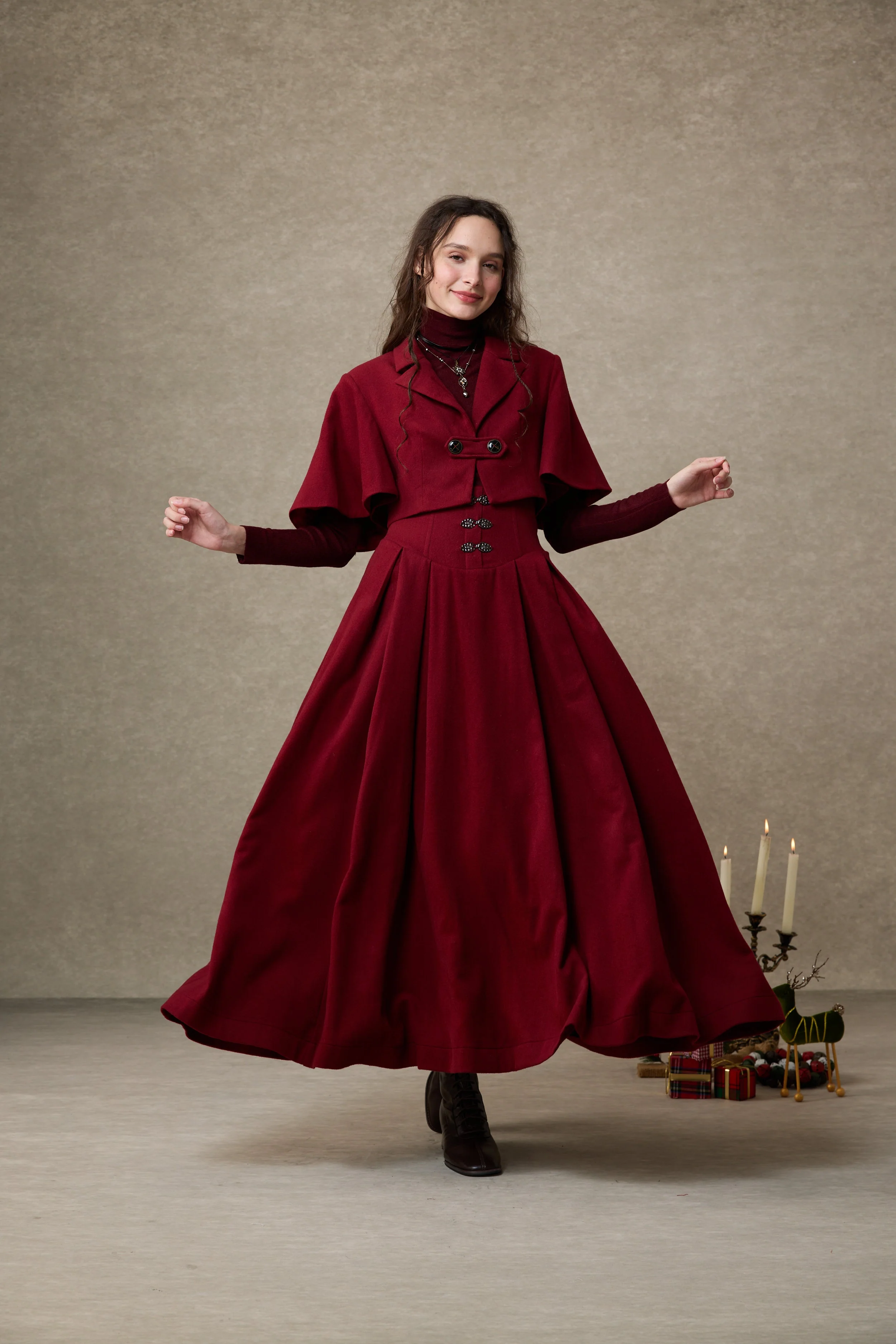 Clarise 22 |Retro Wool Skirt & Cape (2 pieces) - Image 10
