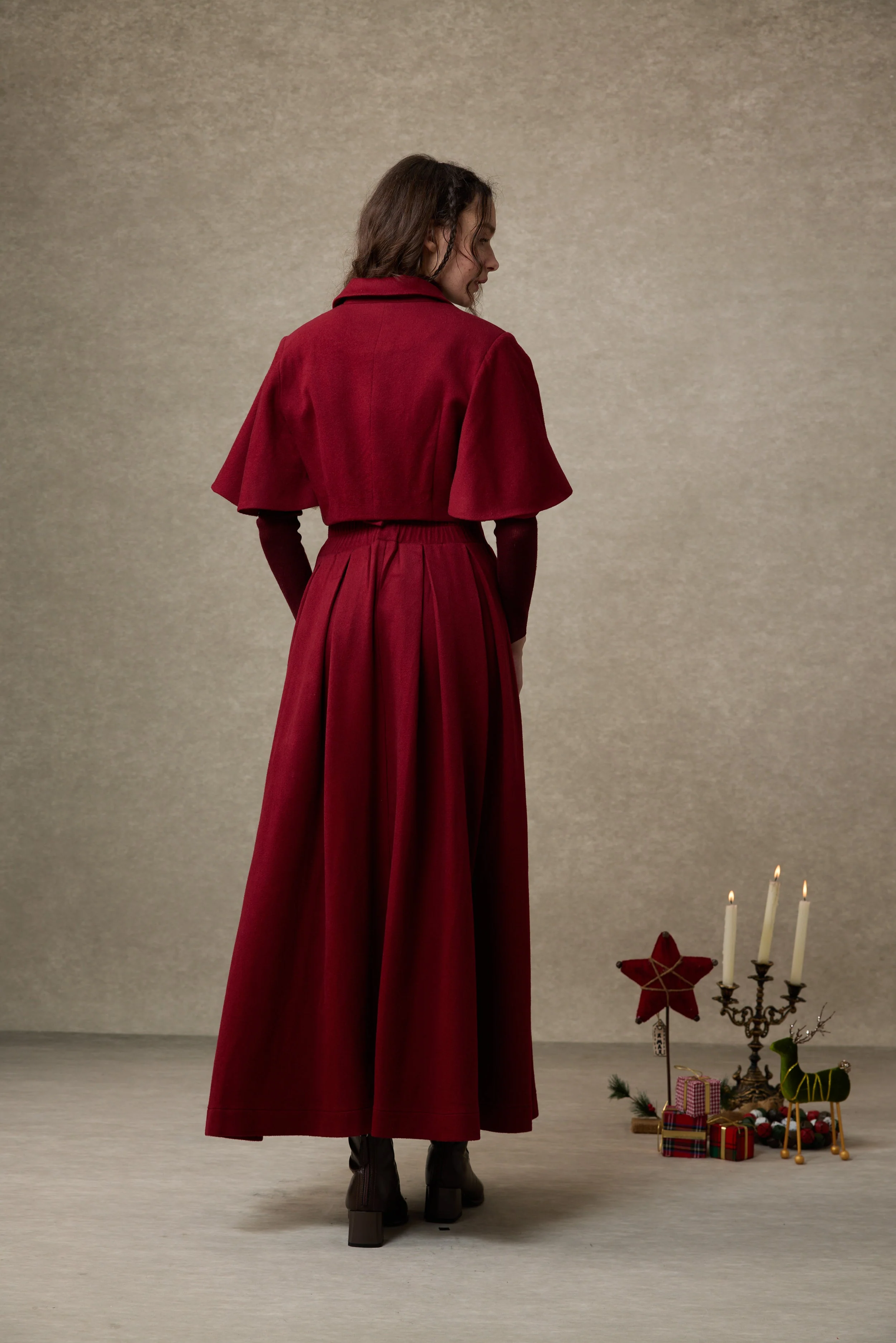 Clarise 22 |Retro Wool Skirt & Cape (2 pieces) - Image 11