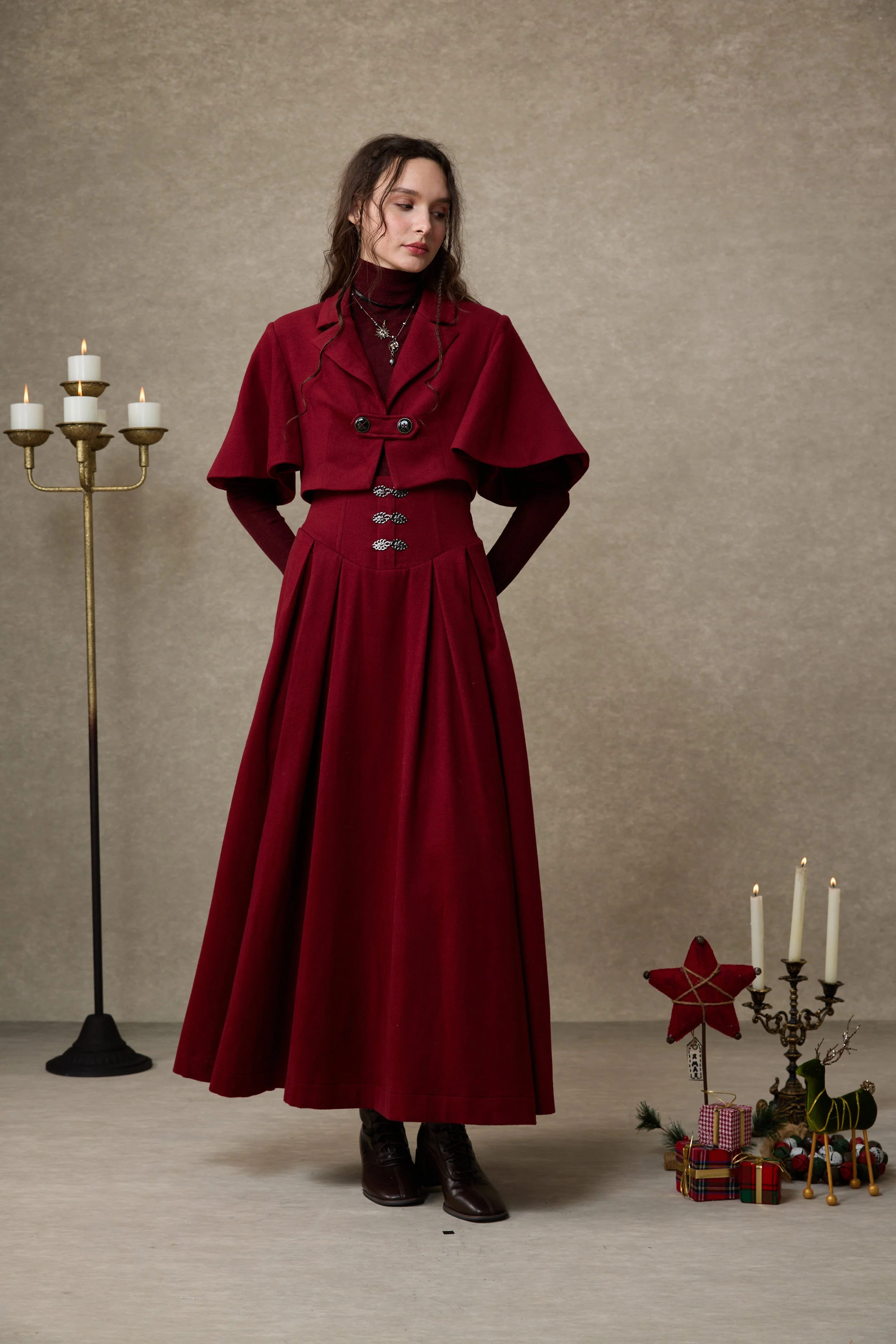 Clarise 22 |Retro Wool Skirt & Cape (2 pieces) - Image 25