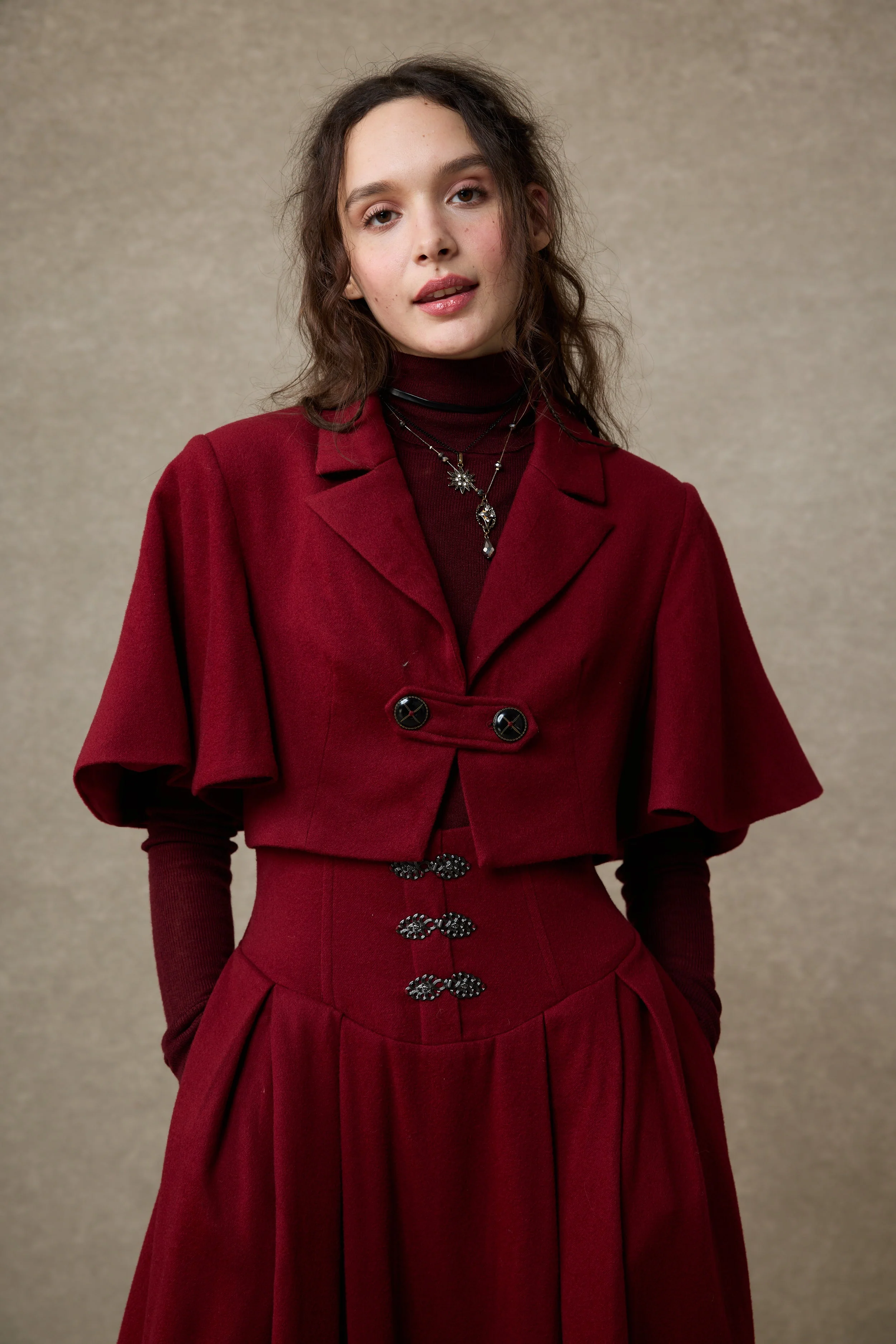 Clarise 22 |Retro Wool Skirt & Cape (2 pieces) - Image 5