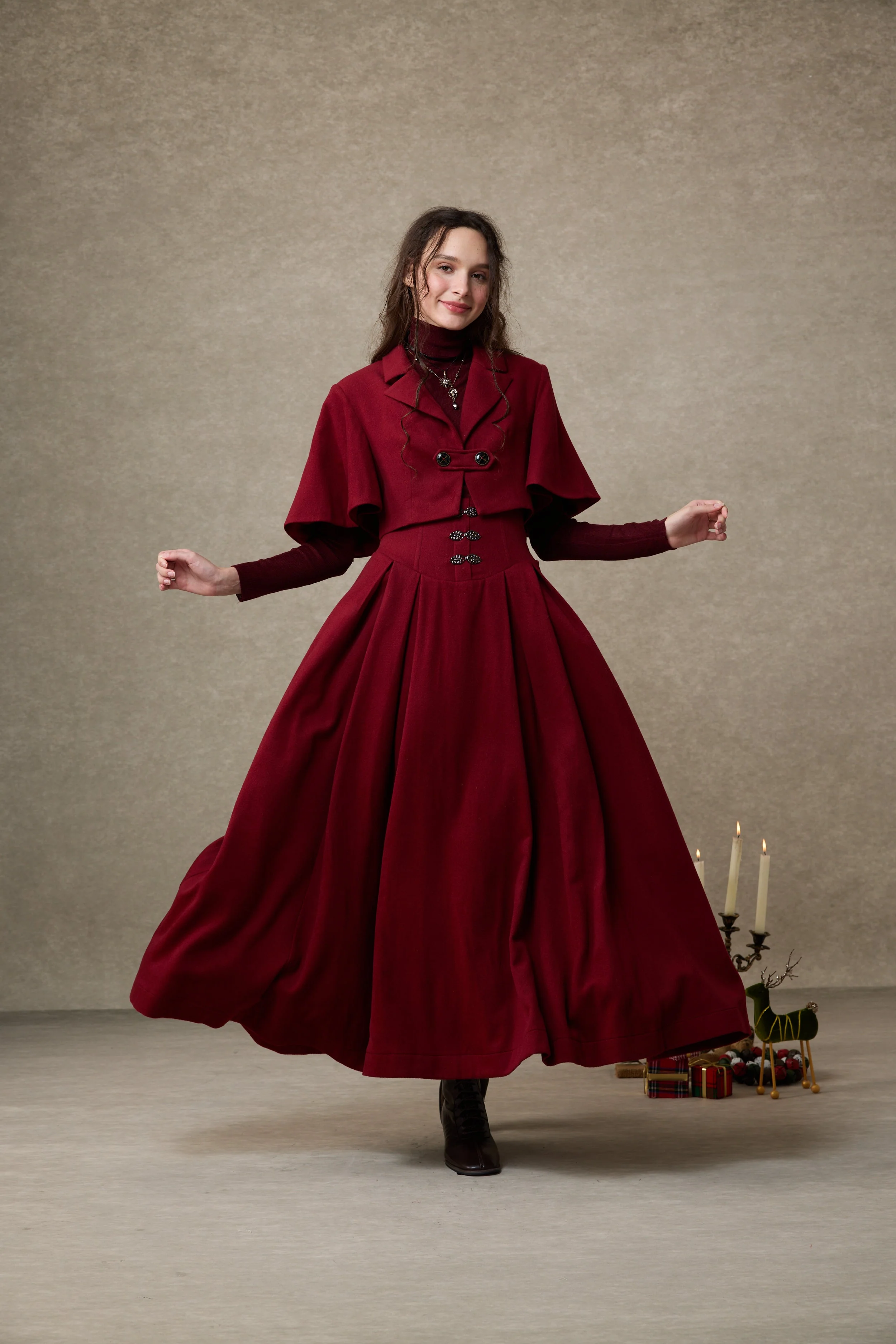 Clarise 22 |Retro Wool Skirt & Cape (2 pieces) - Image 20