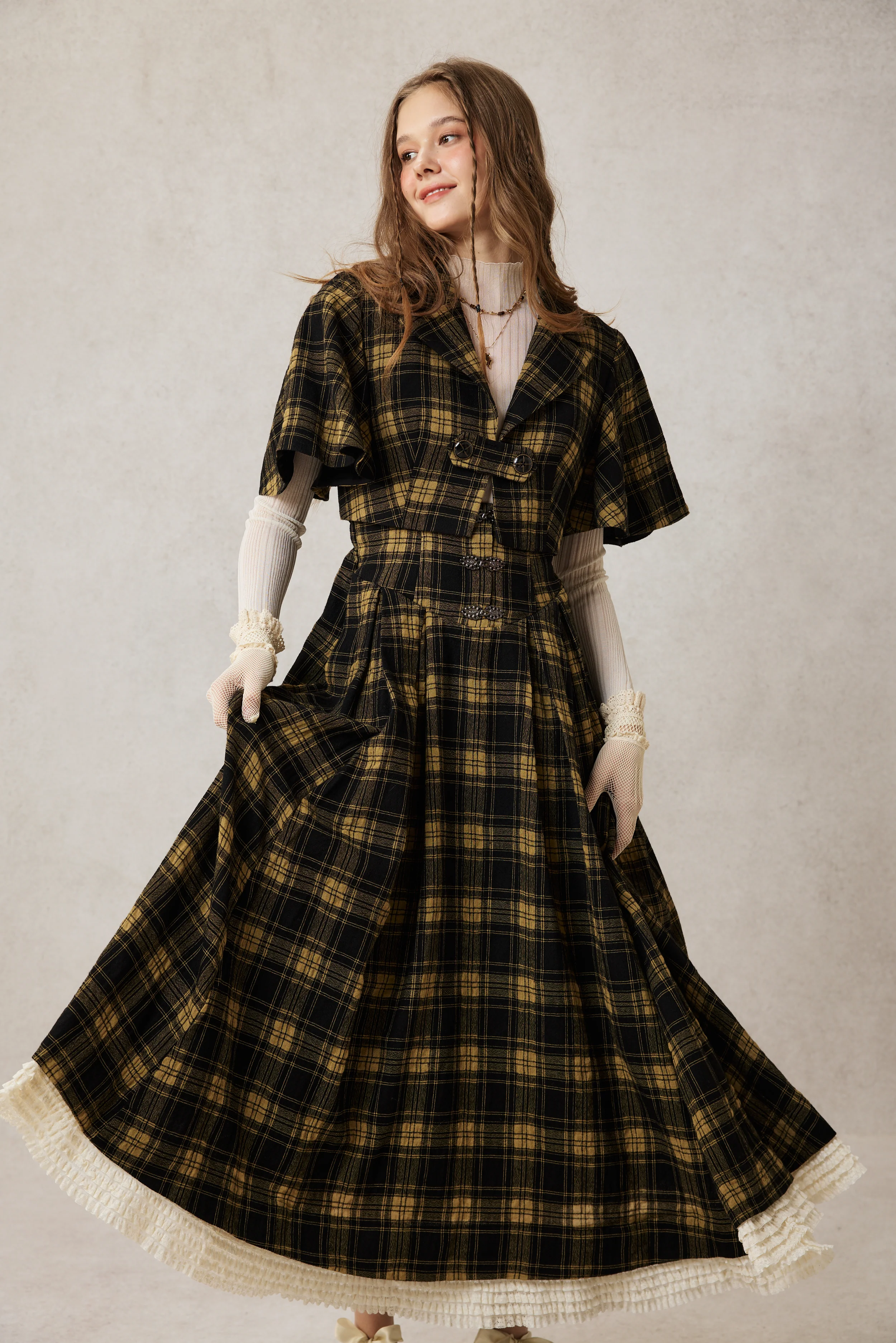 Clarise 22 |Retro Wool Skirt & Cape (2 pieces) - Image 3