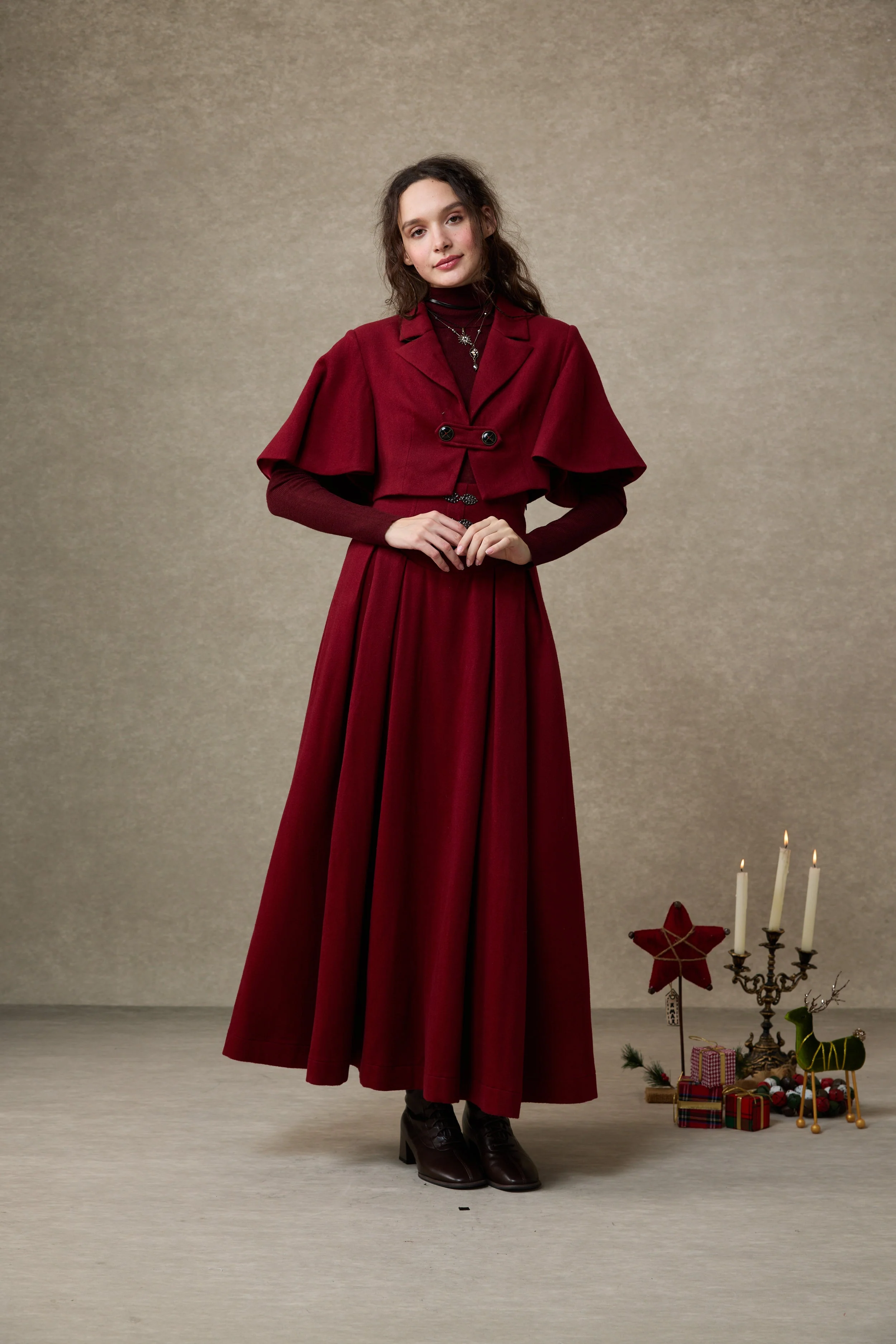 Clarise 22 |Retro Wool Skirt & Cape (2 pieces) - Image 21