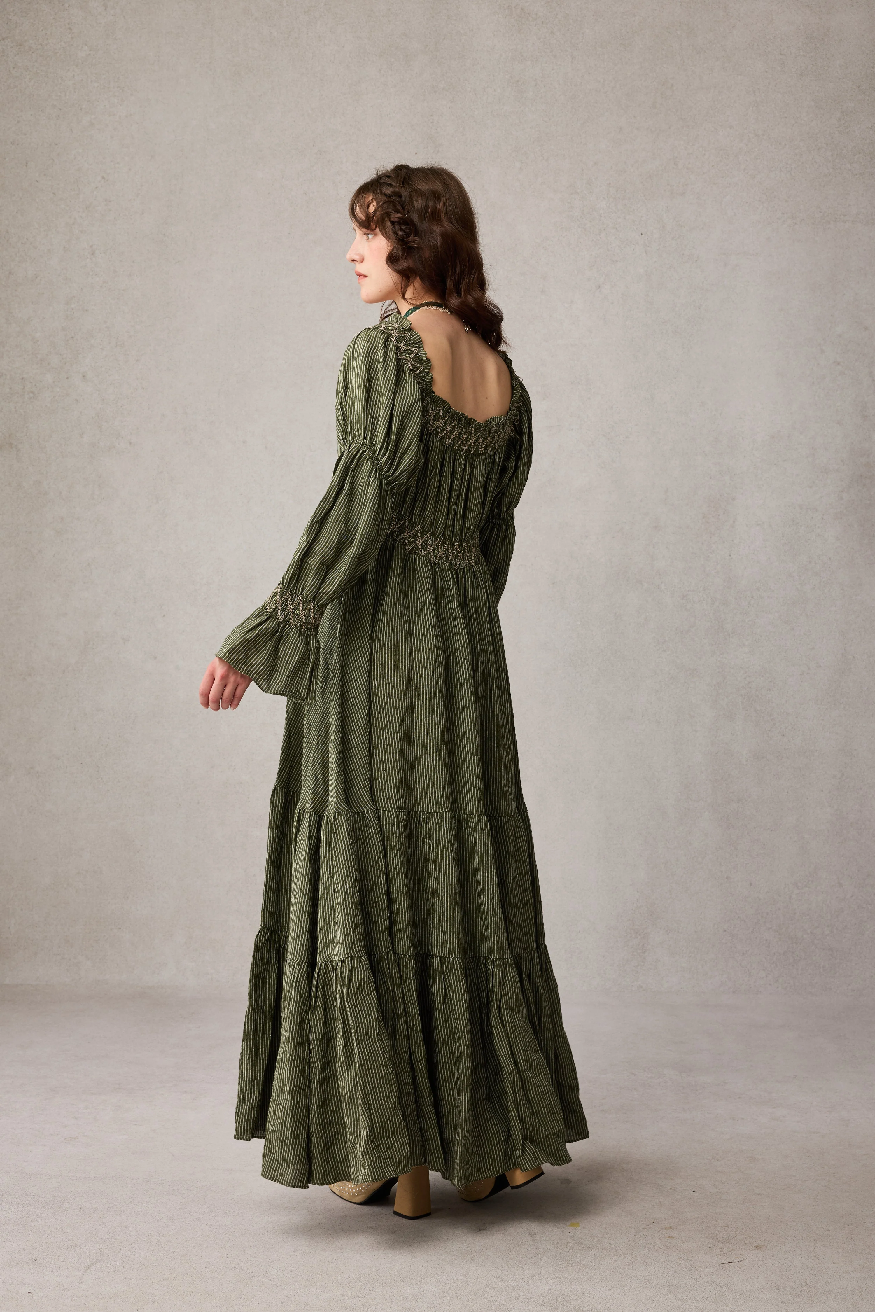 Cloud 21 | smocking embroidery linen dress - Image 15