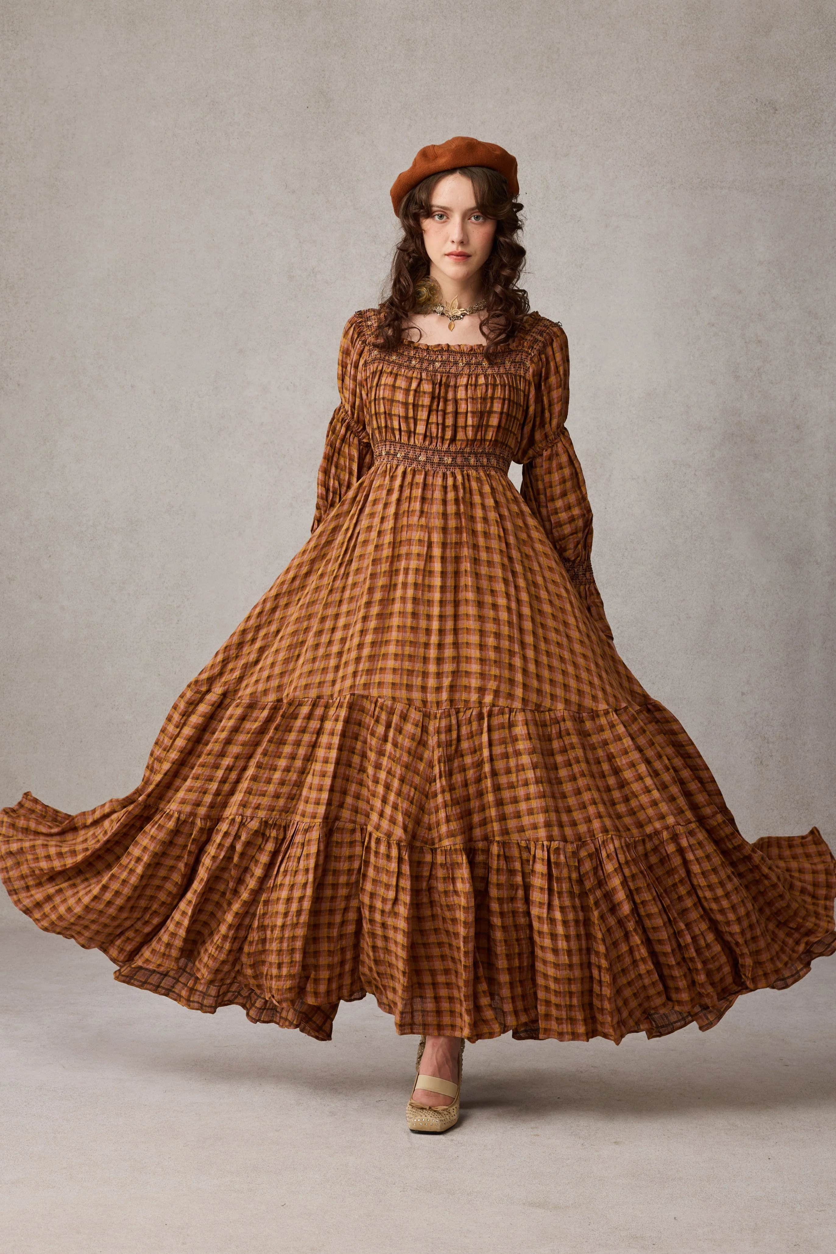 Cloud 21 | smocking embroidery linen dress - Image 6