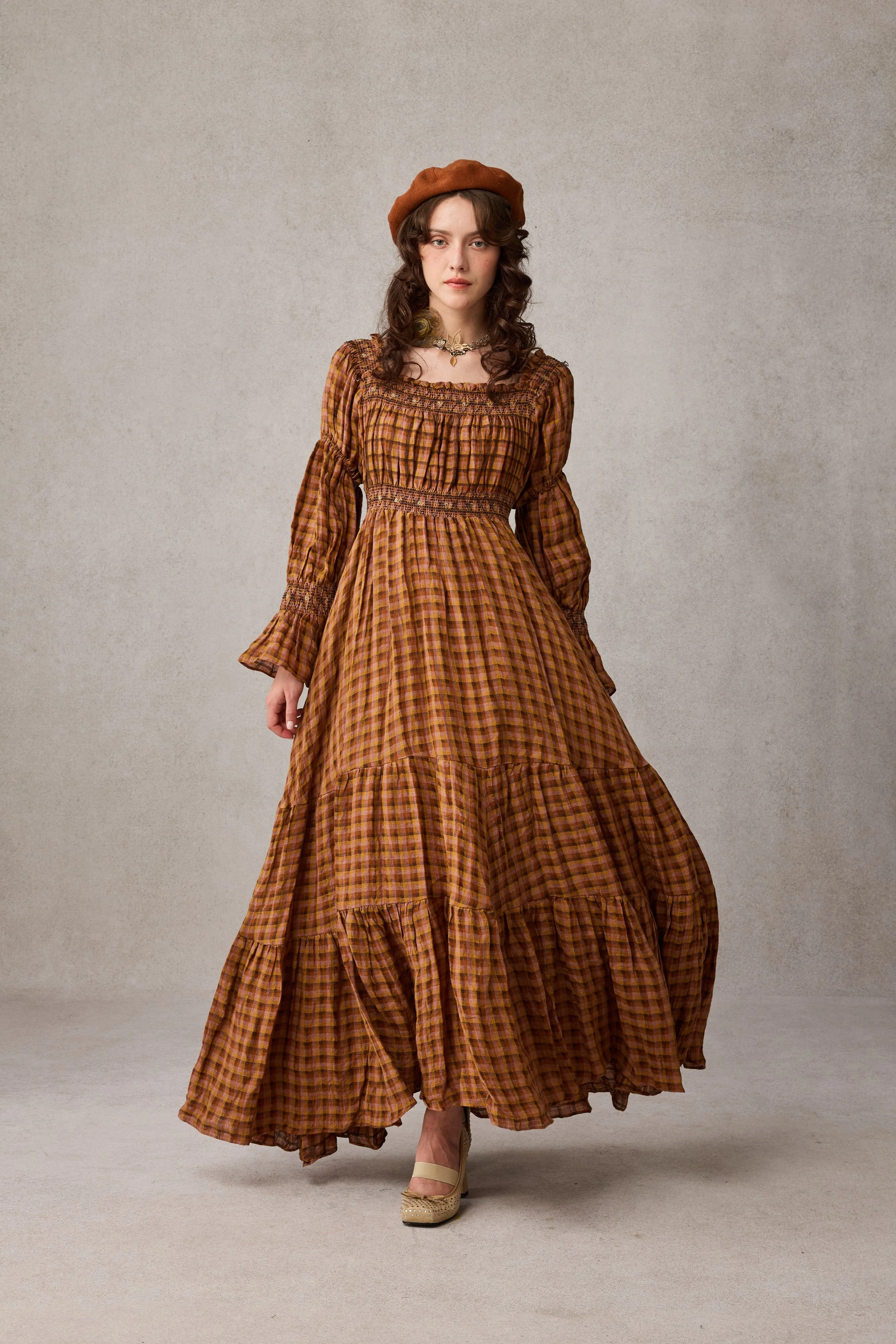 Cloud 21 | smocking embroidery linen dress - Image 11