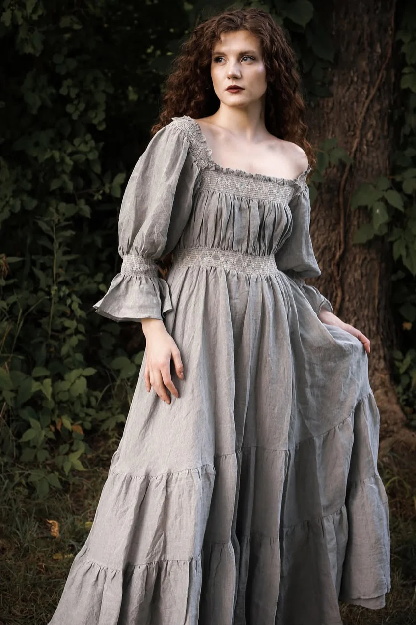 Cloud 21 | smocking embroidery linen dress - Image 29