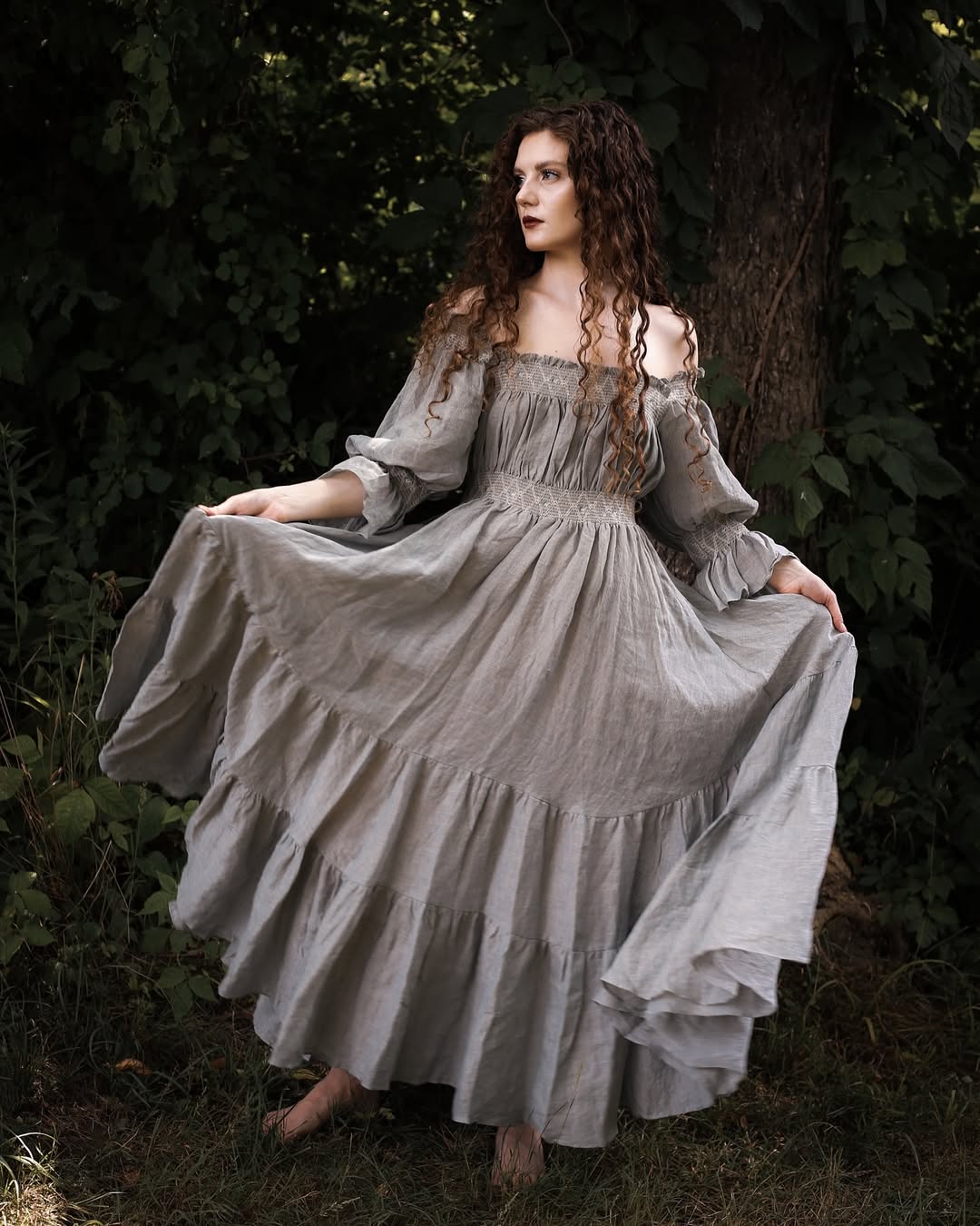 Cloud 21 | smocking embroidery linen dress - Image 30