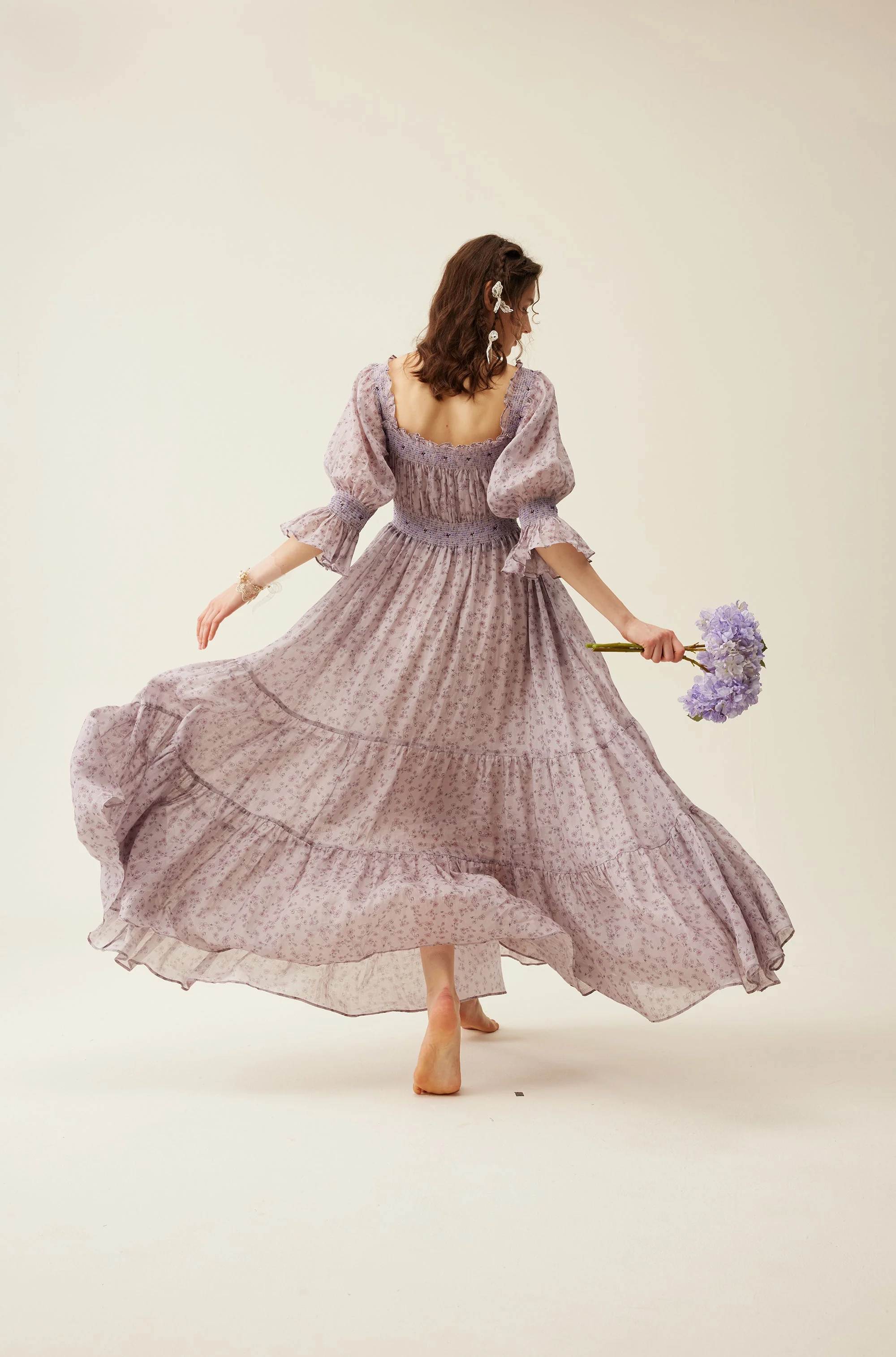 Cloud 21 | smocking embroidery linen dress - Image 44