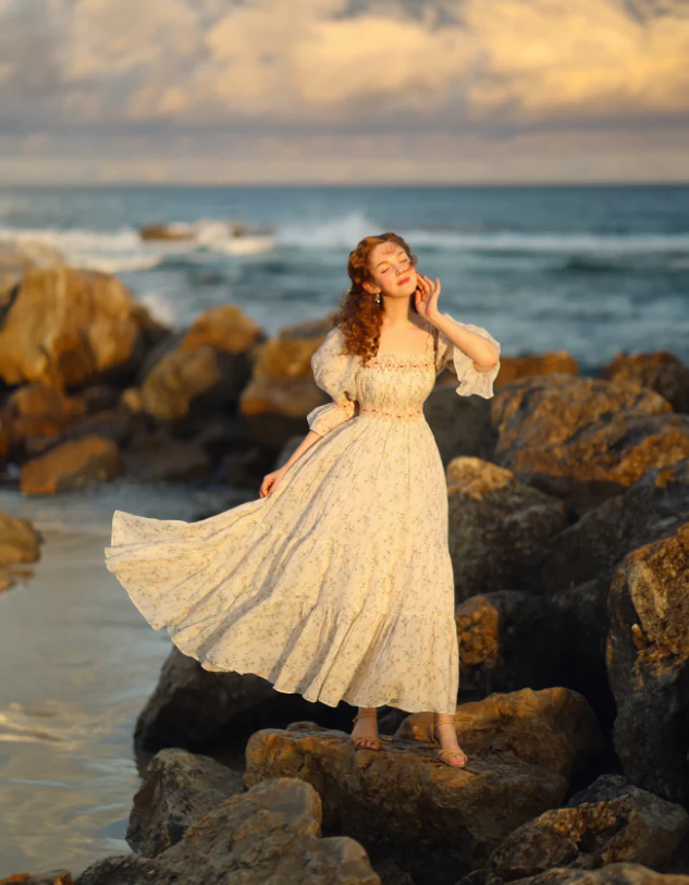 Cloud 21 | smocking embroidery linen dress - Image 50