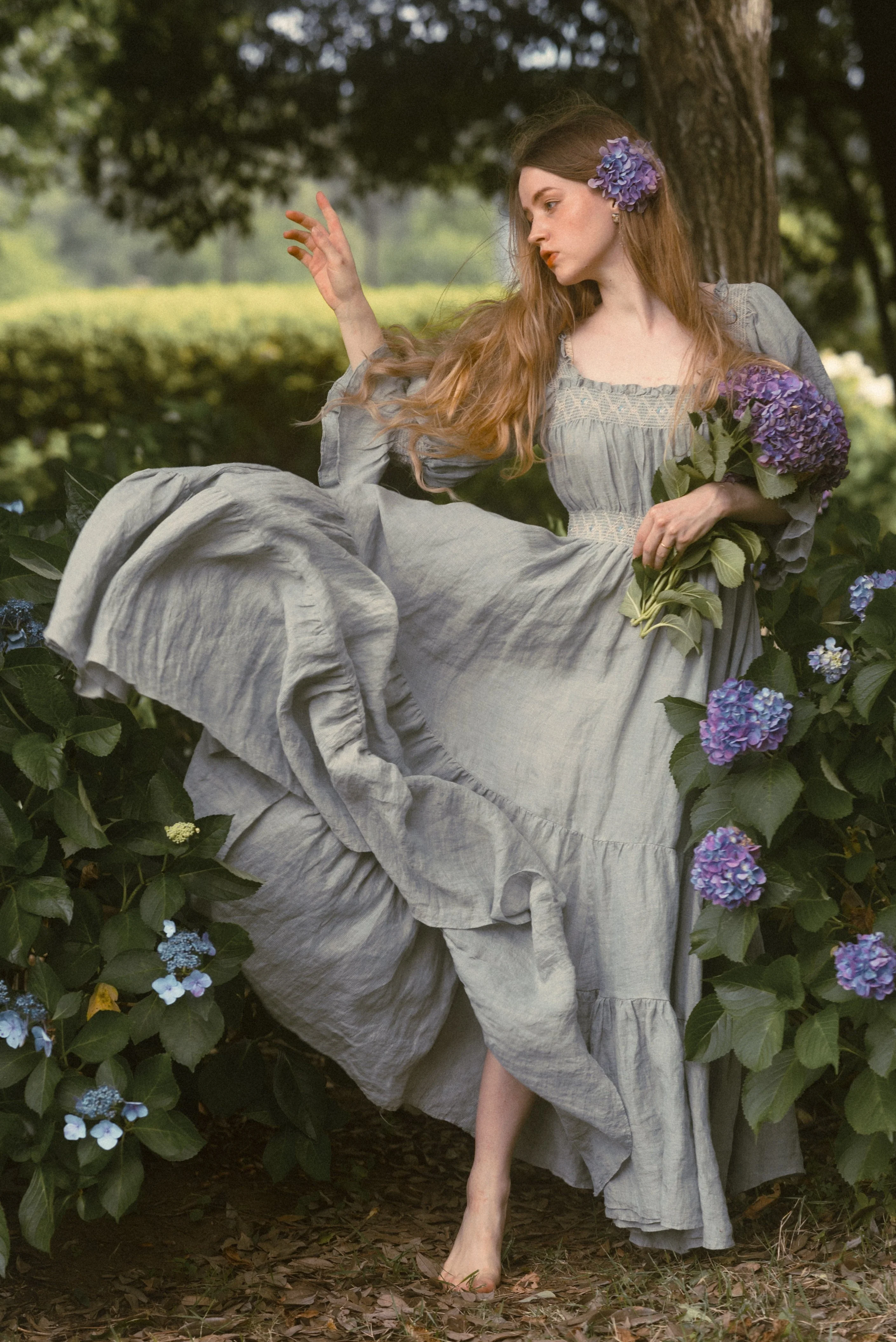 Cloud 21 | smocking embroidery linen dress - Image 31
