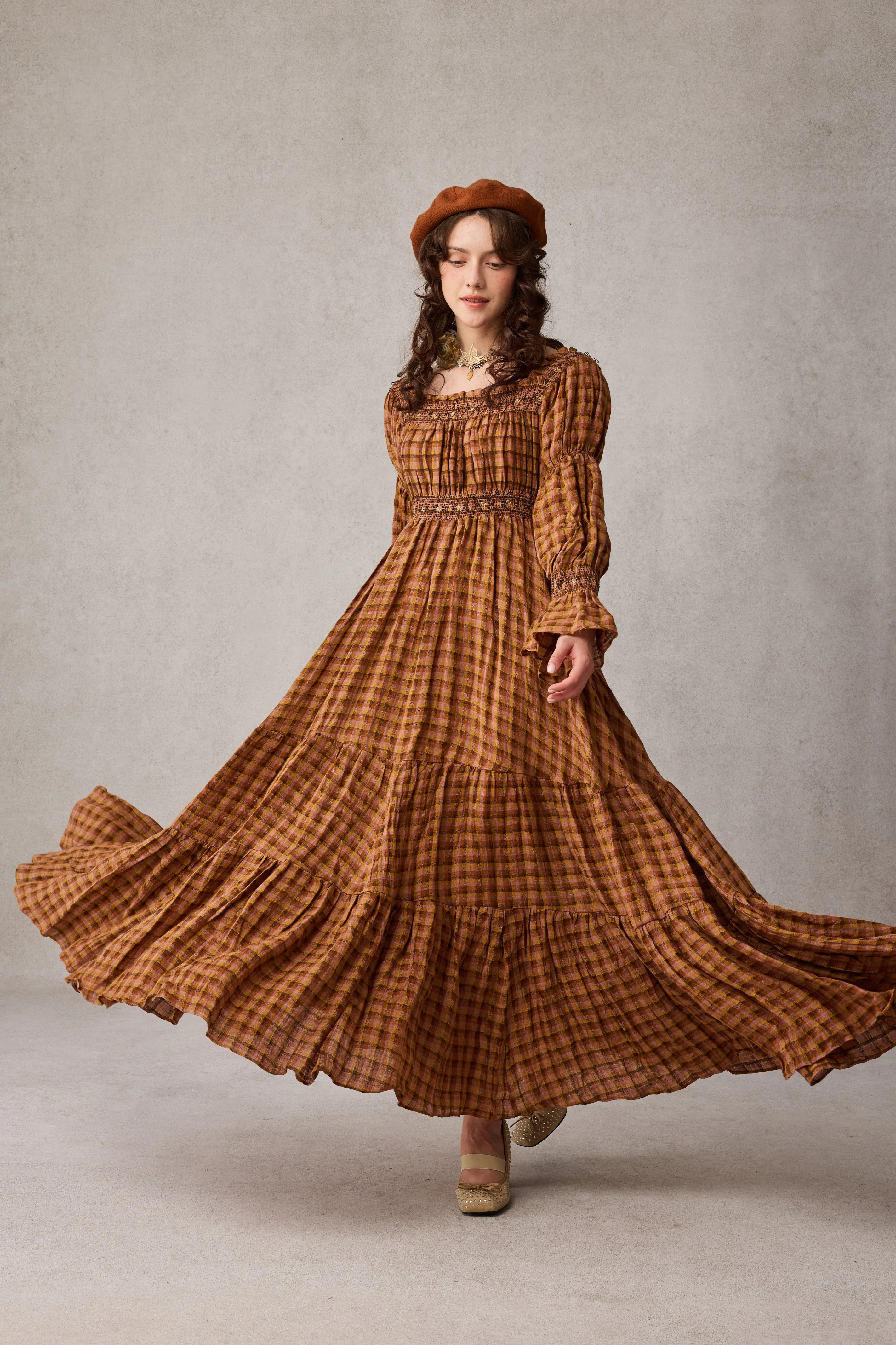 Cloud 21 | smocking embroidery linen dress - Image 21