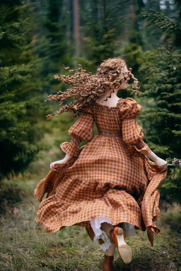 Cloud 21 | smocking embroidery linen dress - Image 3