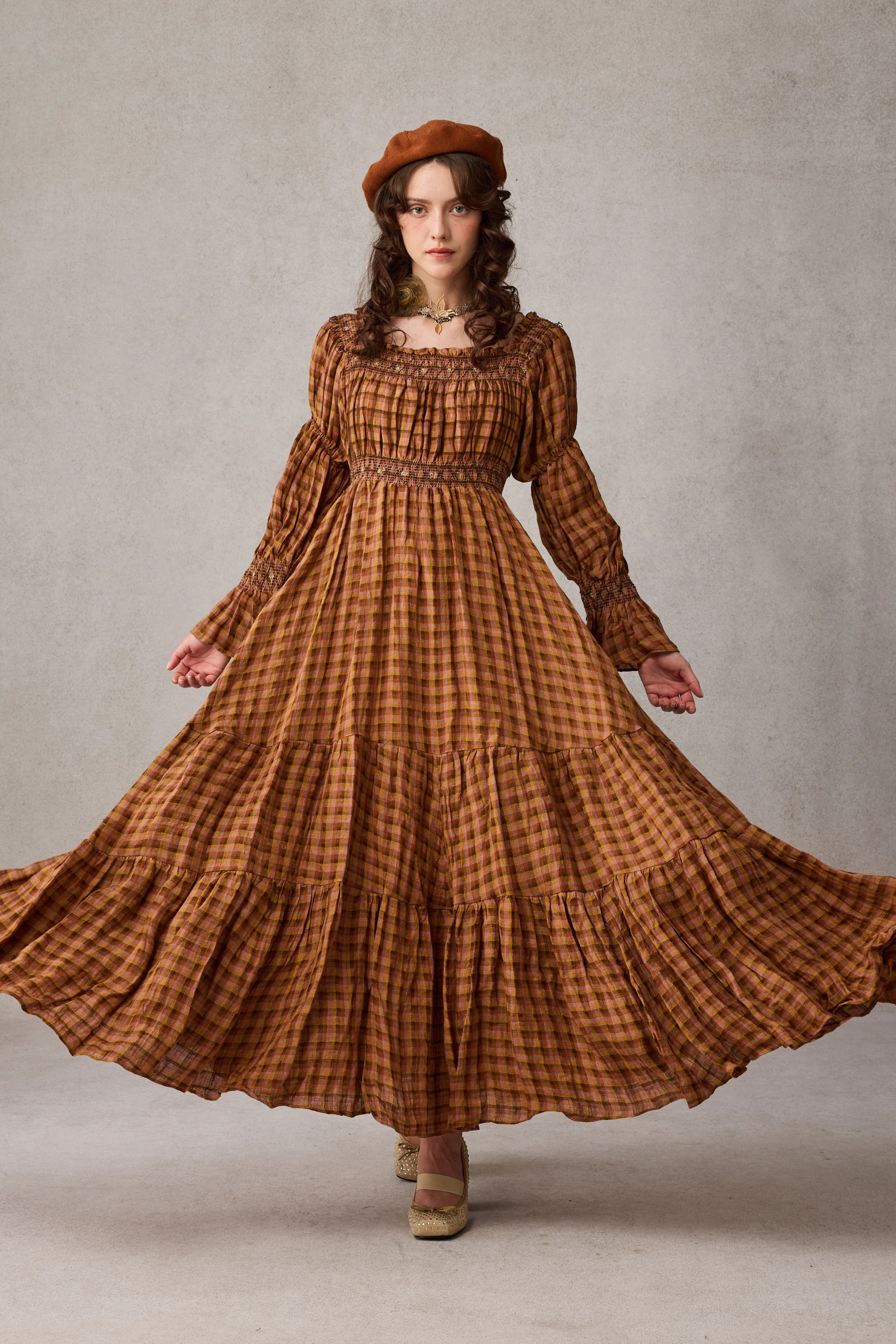 Cloud 21 | smocking embroidery linen dress - Image 4