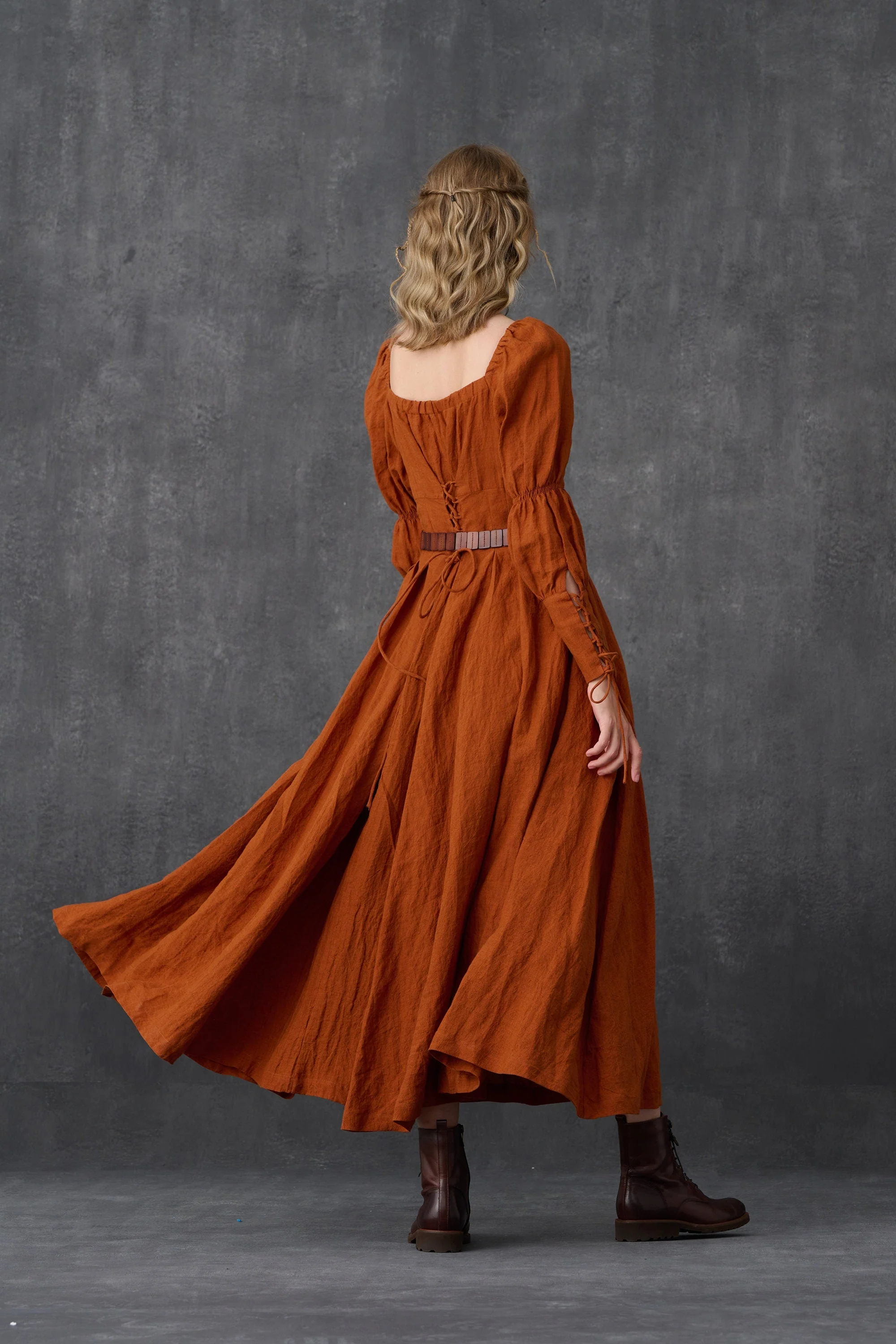 PHOENIX 24 | REGENCY LACE-UP LINEN DRESS - Image 11