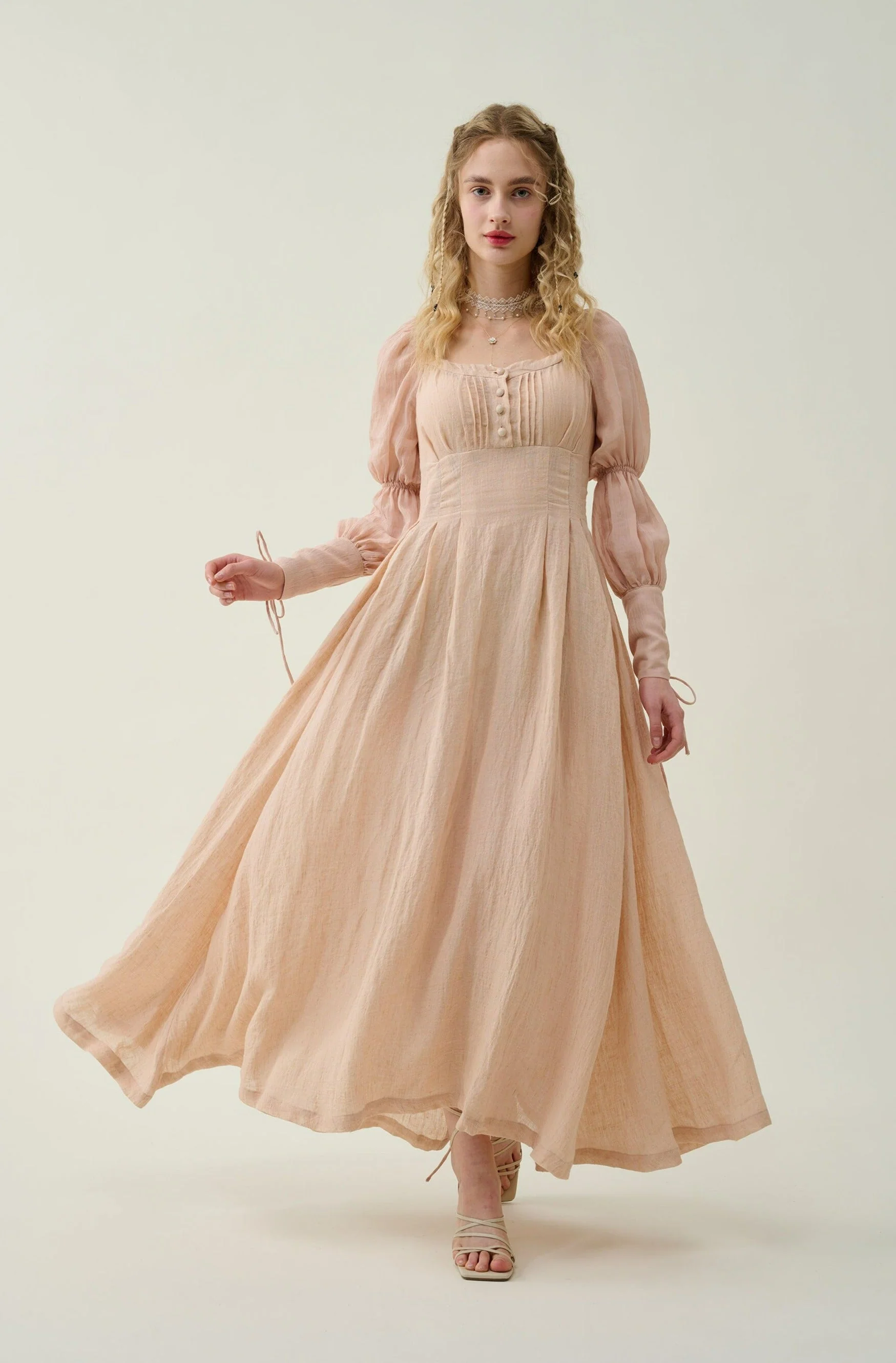 PHOENIX 24 | REGENCY LACE-UP LINEN DRESS - Image 32