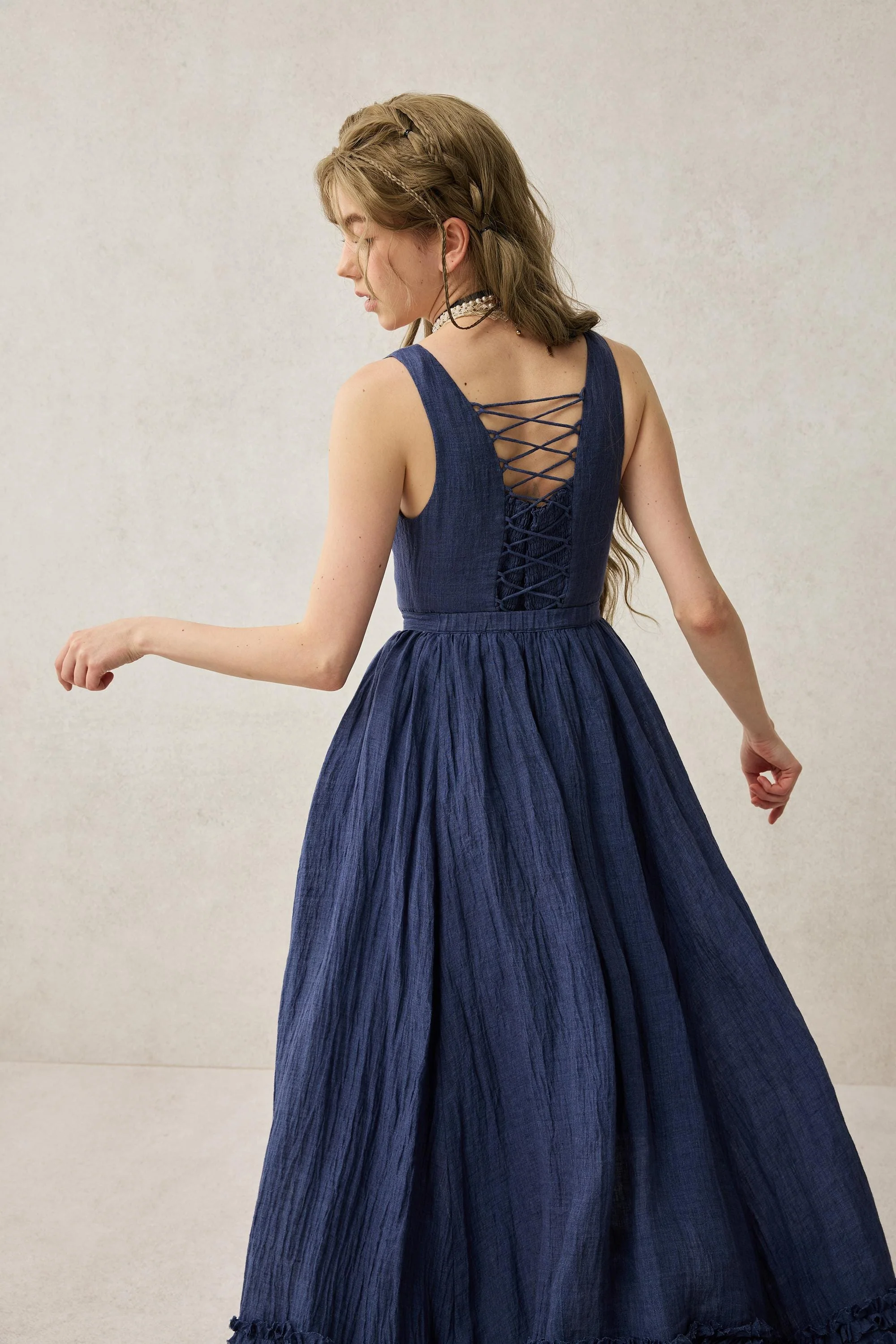 Wearable Poetry 17 | Ruffled linen dress & skirt （2 pieces) - Image 6
