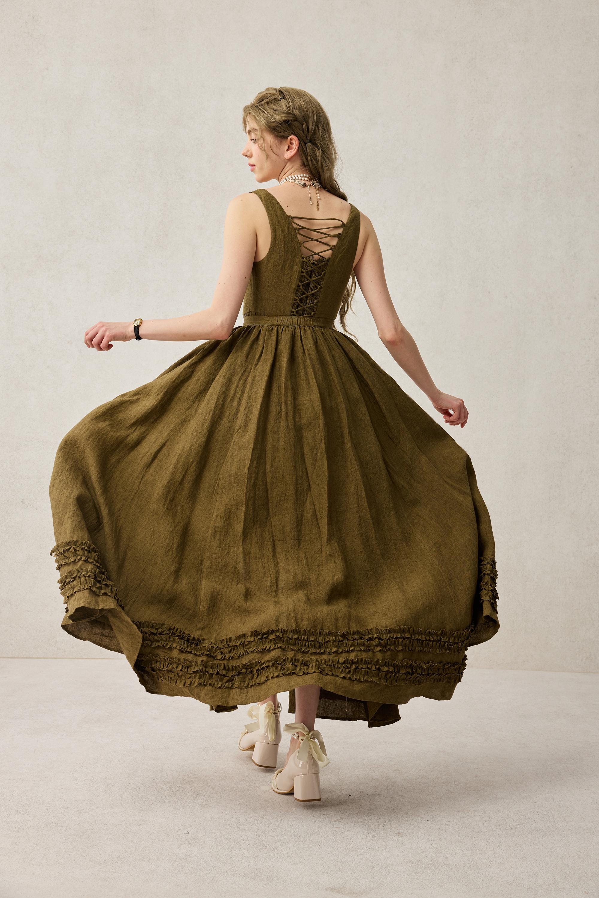 Wearable Poetry 17 | Ruffled linen dress & skirt （2 pieces) - Image 10