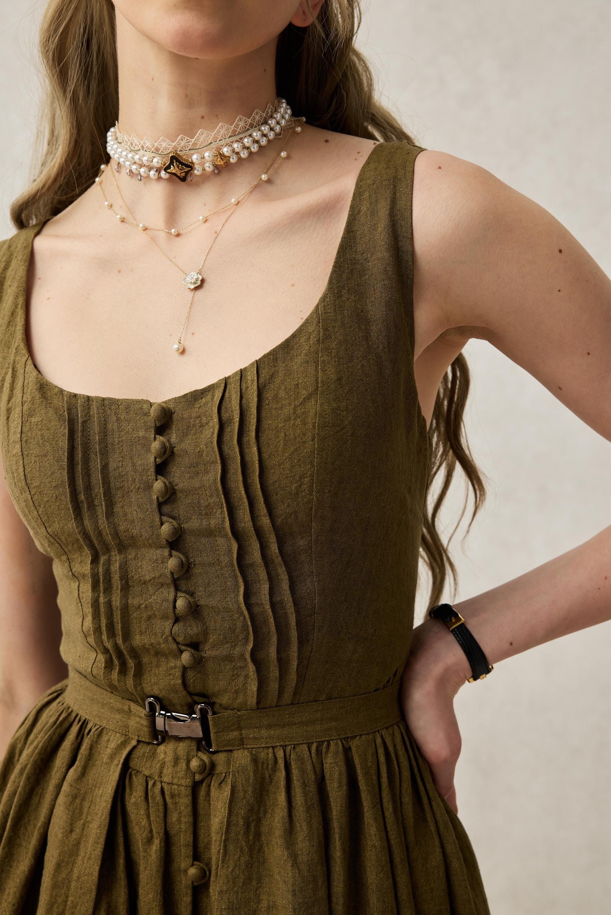 Wearable Poetry 17 | Ruffled linen dress & skirt （2 pieces) - Image 11