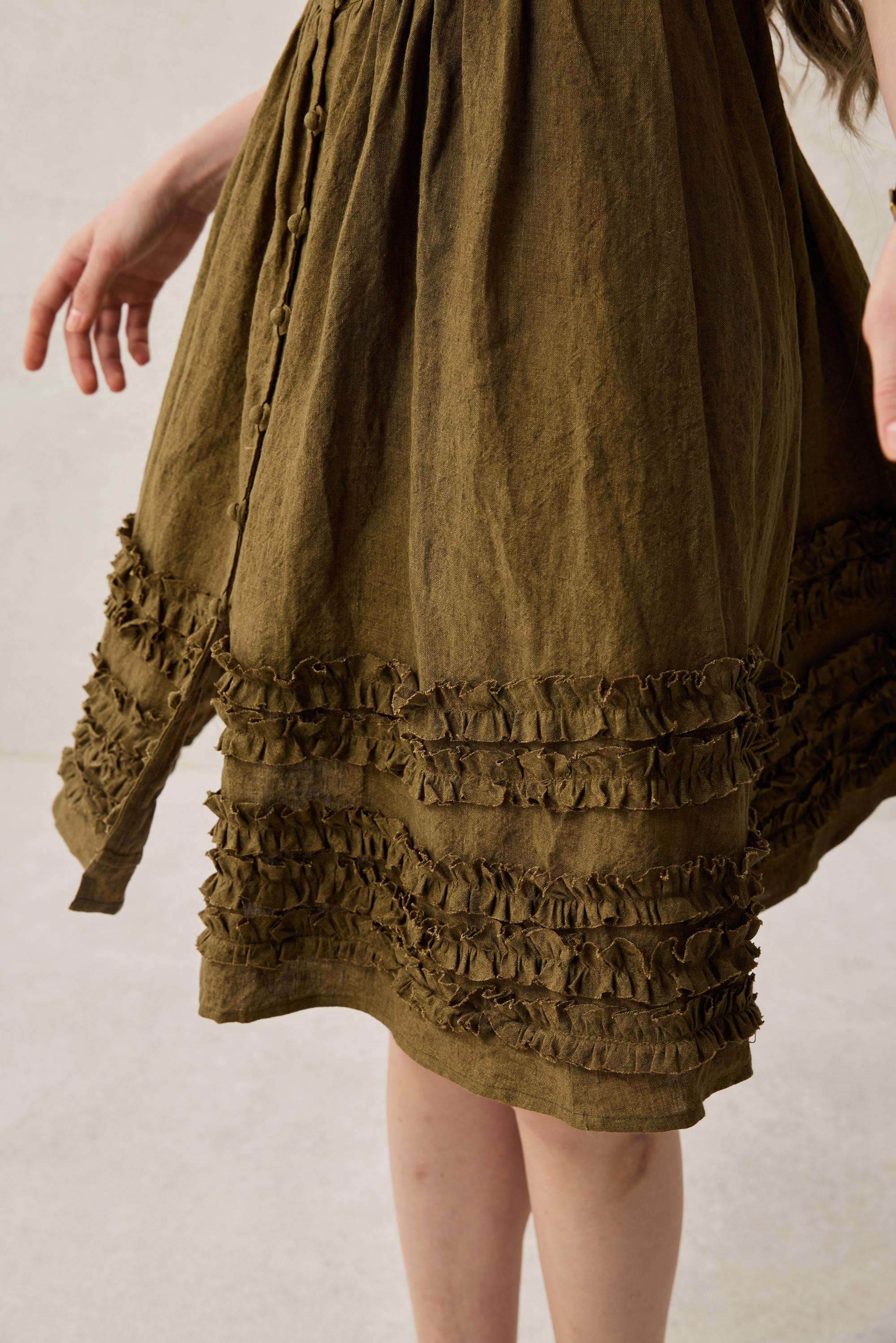 Wearable Poetry 17 | Ruffled linen dress & skirt （2 pieces) - Image 14