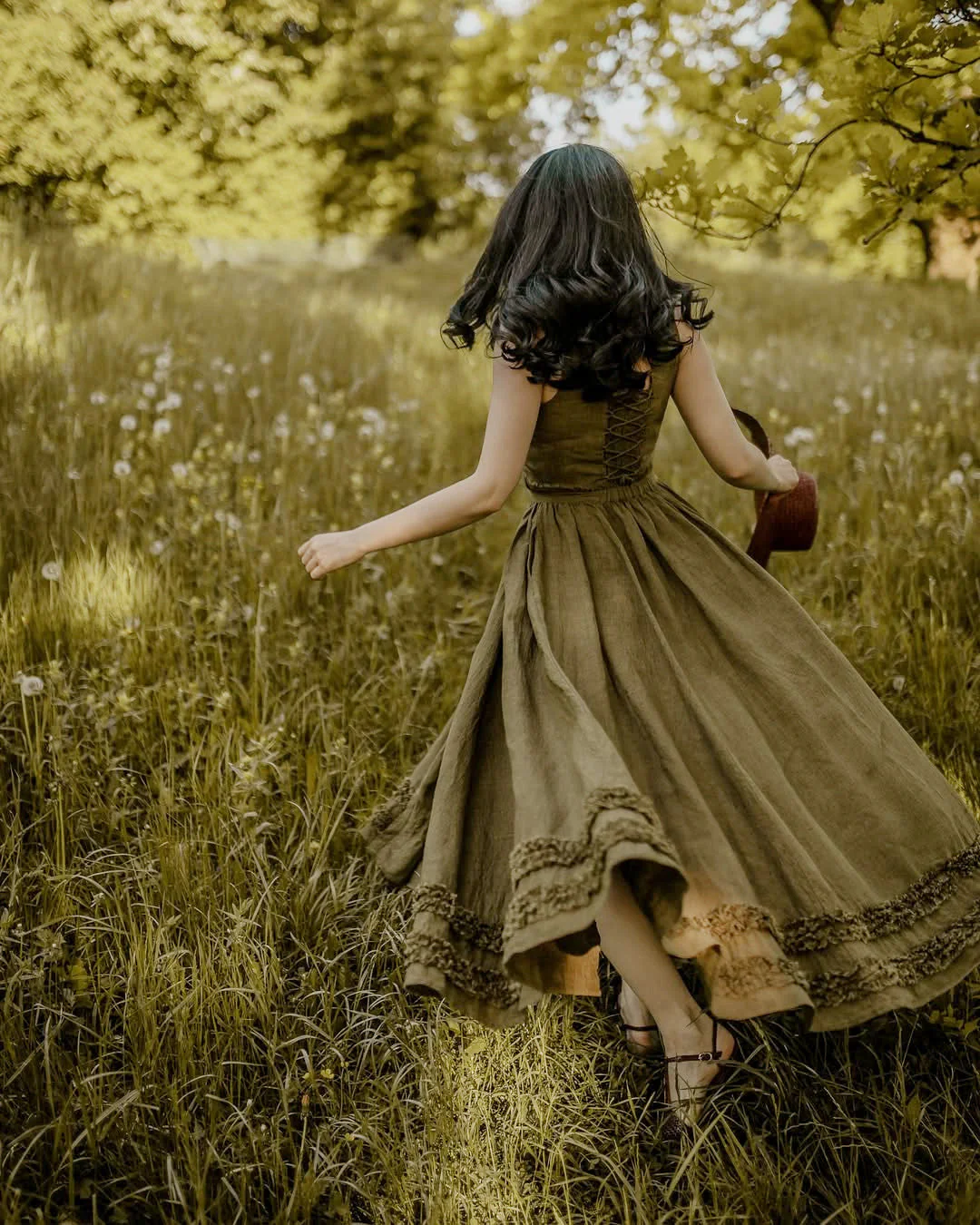 Wearable Poetry 17 | Ruffled linen dress & skirt （2 pieces) - Image 3
