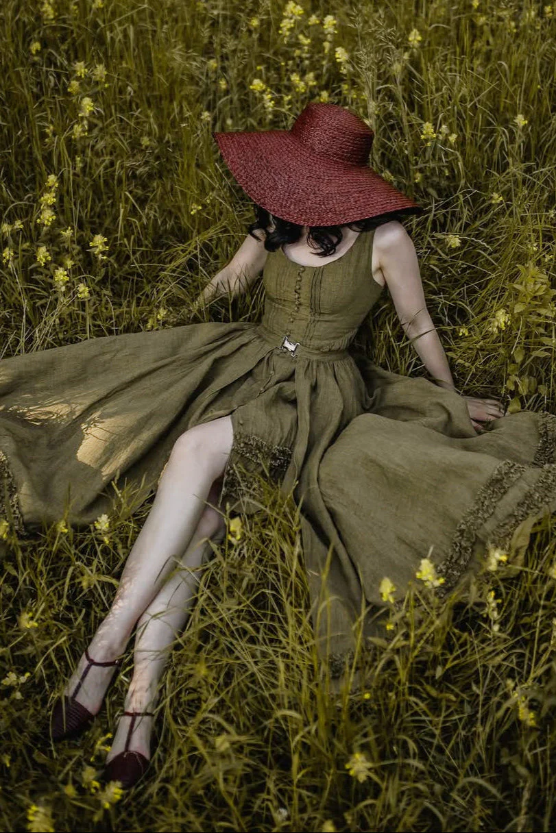Wearable Poetry 17 | Ruffled linen dress & skirt （2 pieces) - Image 4
