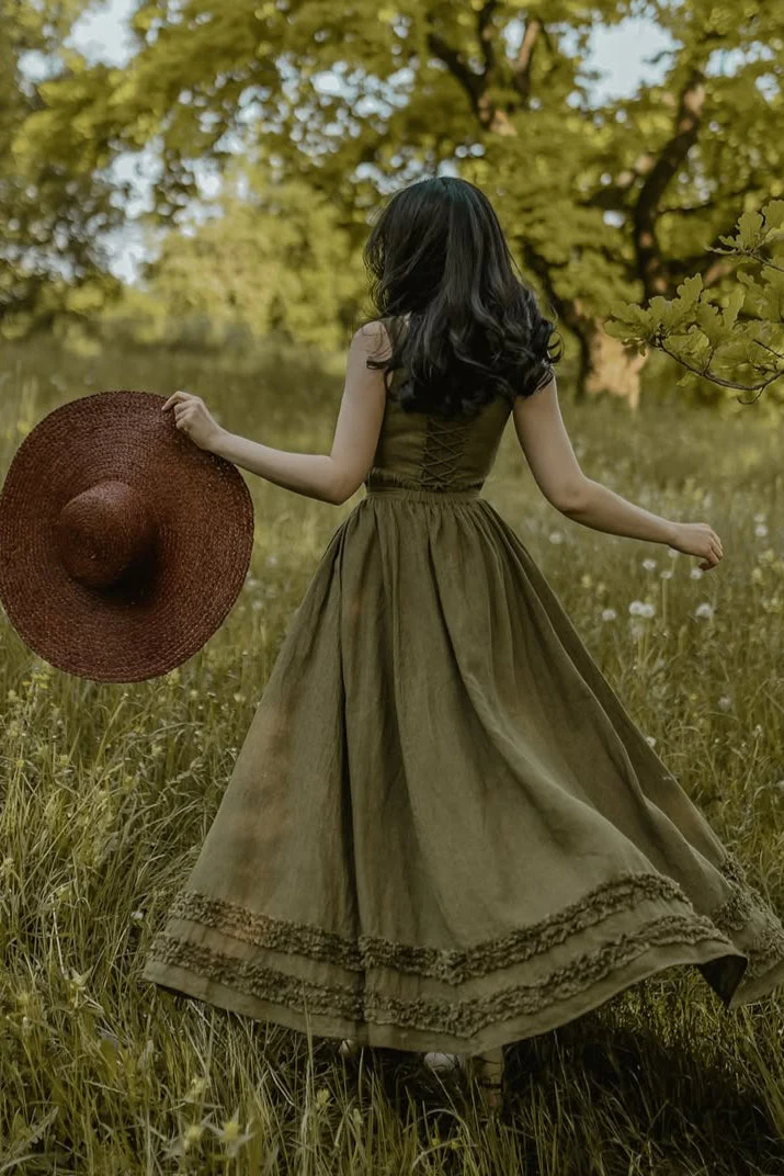 Wearable Poetry 17 | Ruffled linen dress & skirt （2 pieces) - Image 7