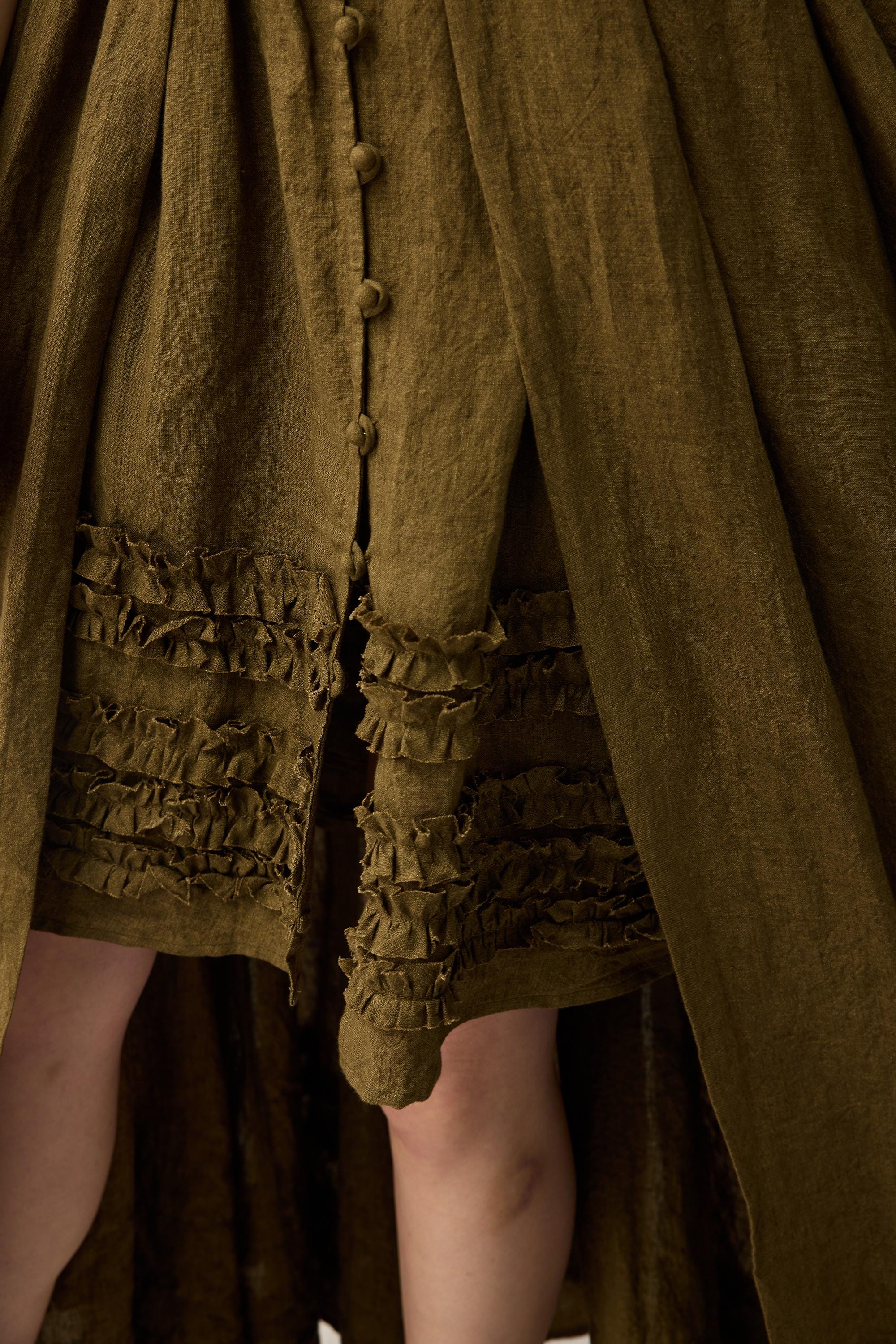 Wearable Poetry 17 | Ruffled linen dress & skirt （2 pieces) - Image 9