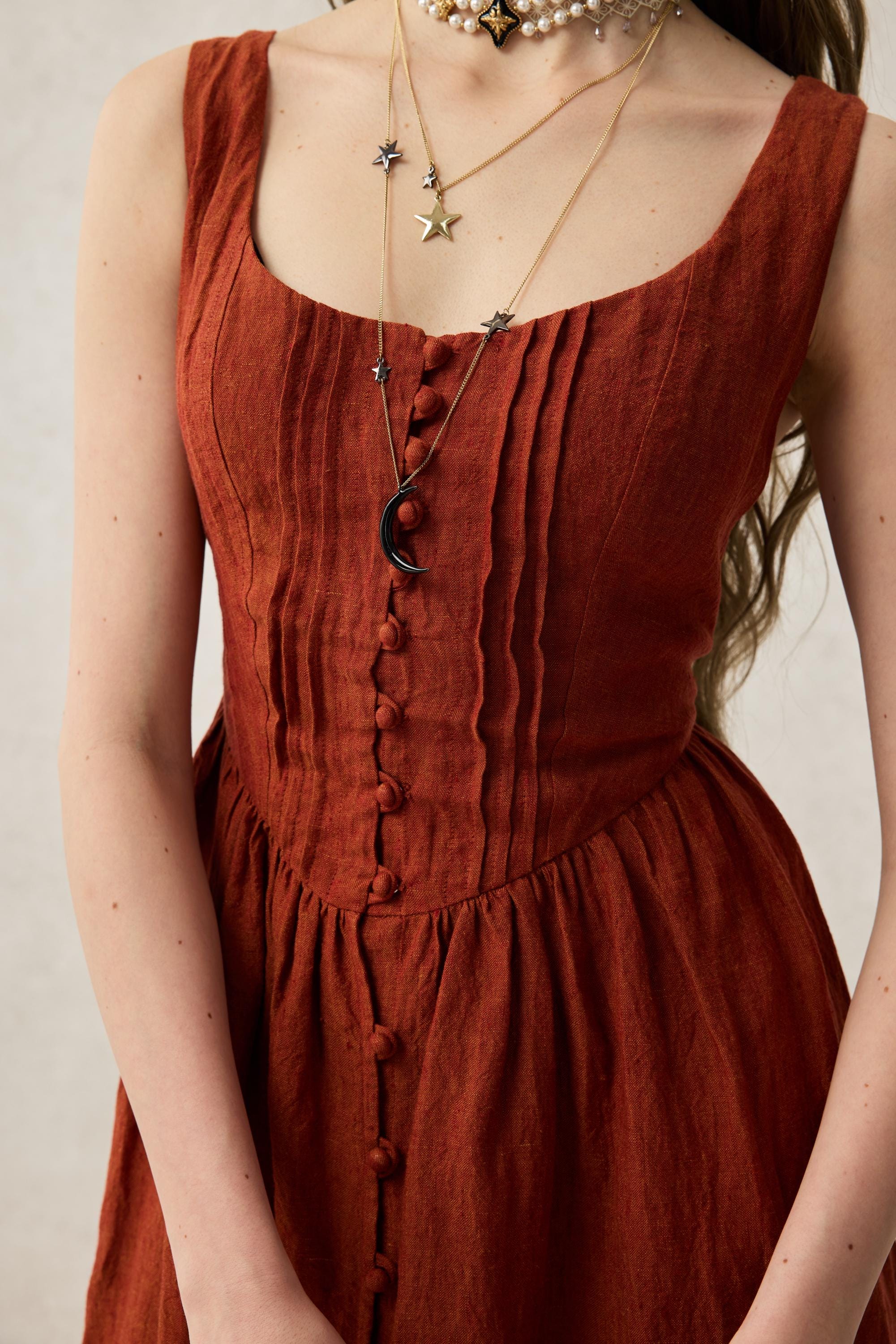 Wearable Poetry 17 | Ruffled linen dress & skirt （2 pieces) - Image 7