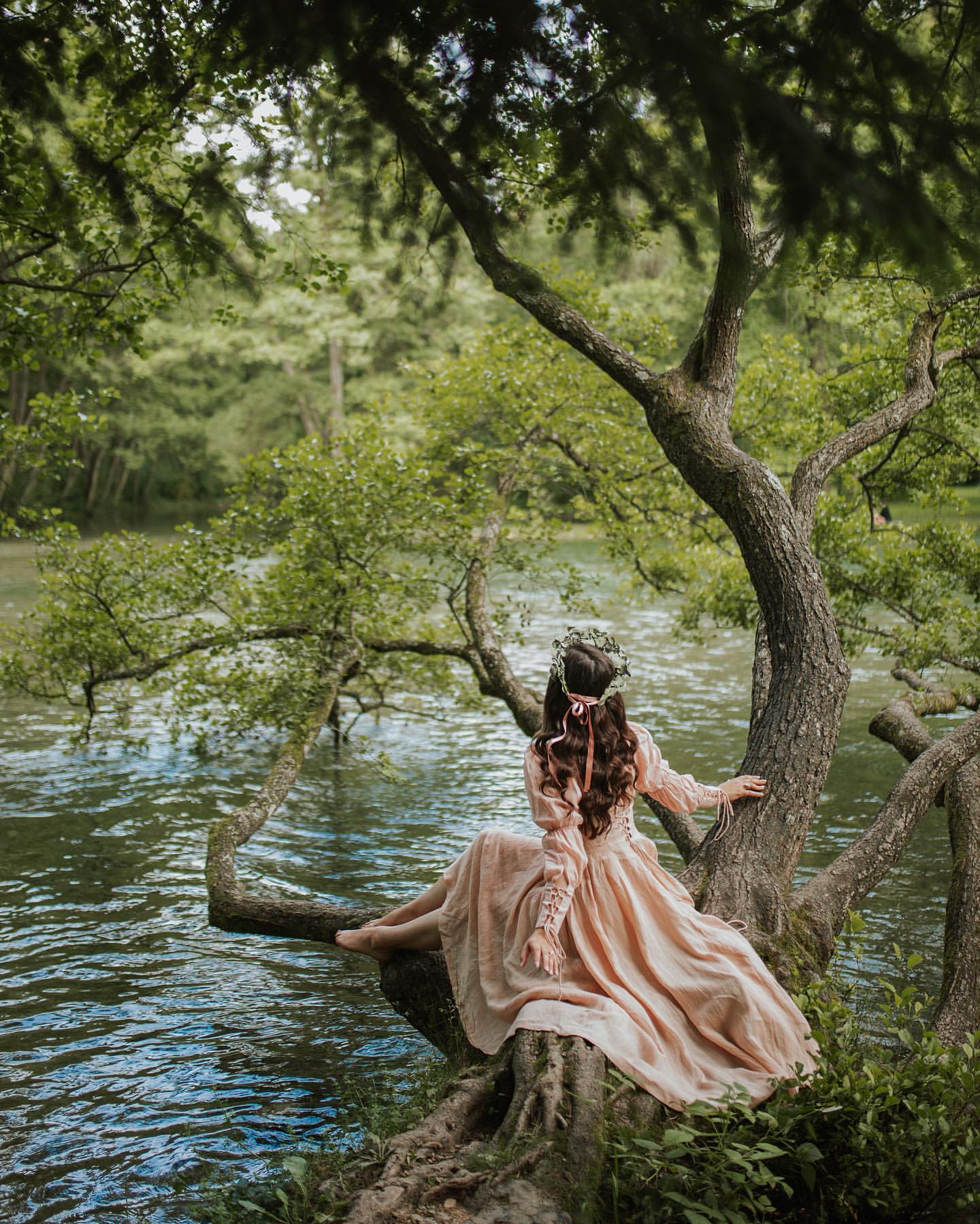 Sakura 21 | Lace-up maxi linen dress - Image 6
