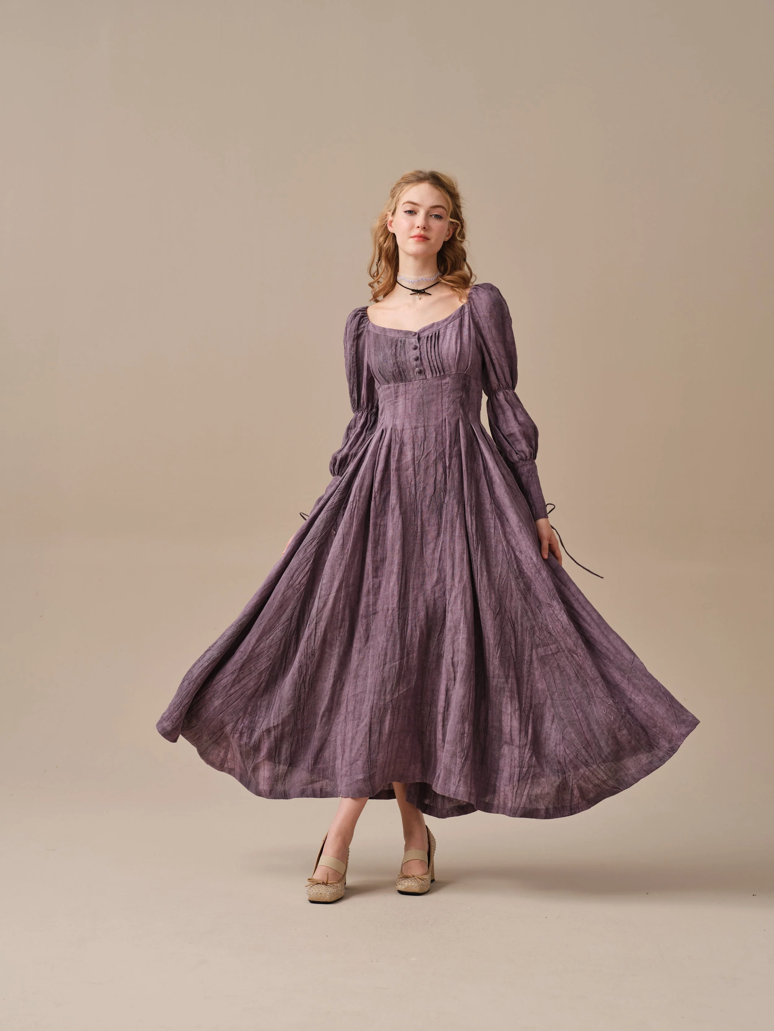 PHOENIX 24 | REGENCY LACE-UP LINEN DRESS - Image 22