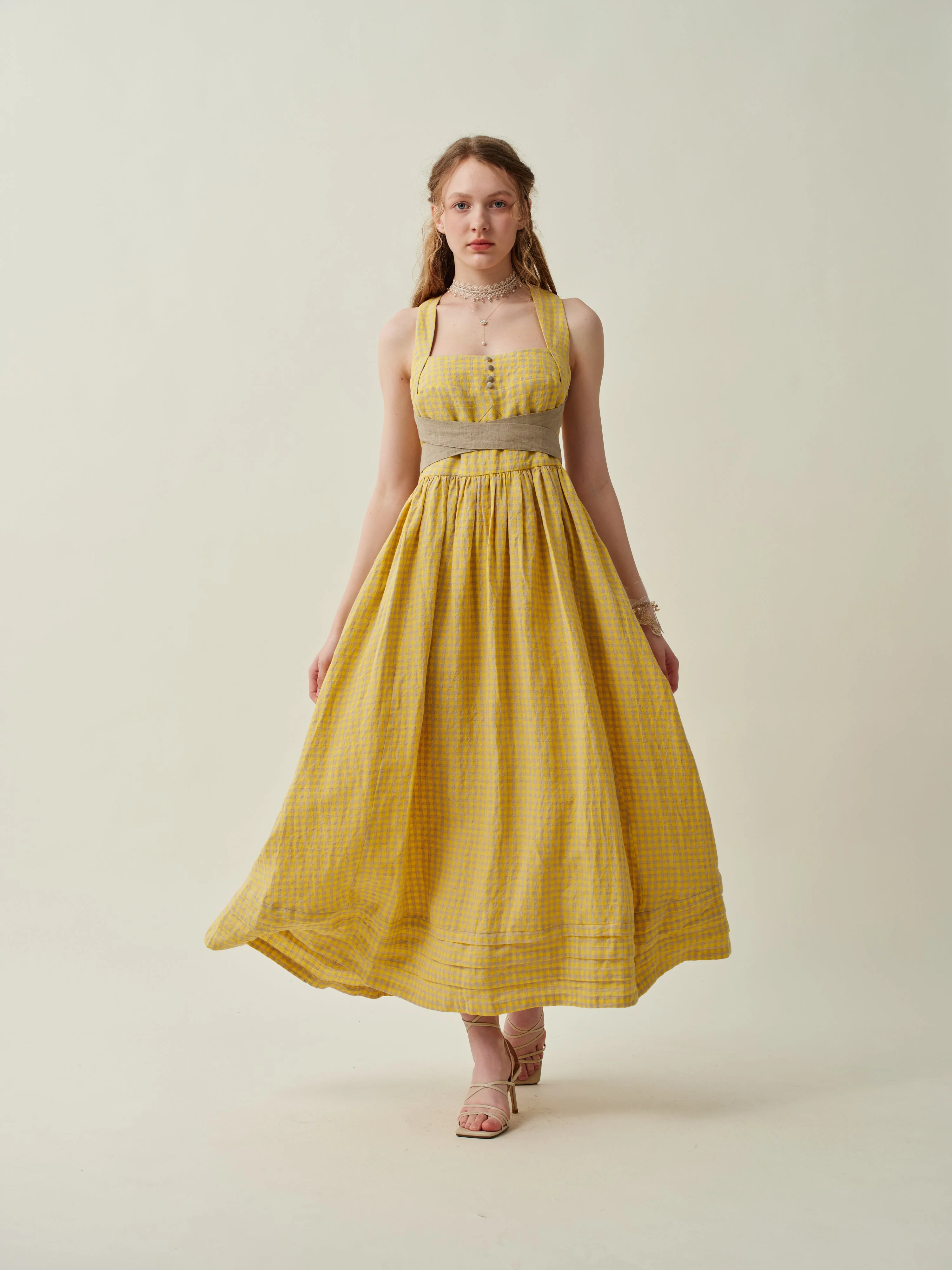 Vetiver 23 | cross back linen dress - Image 20