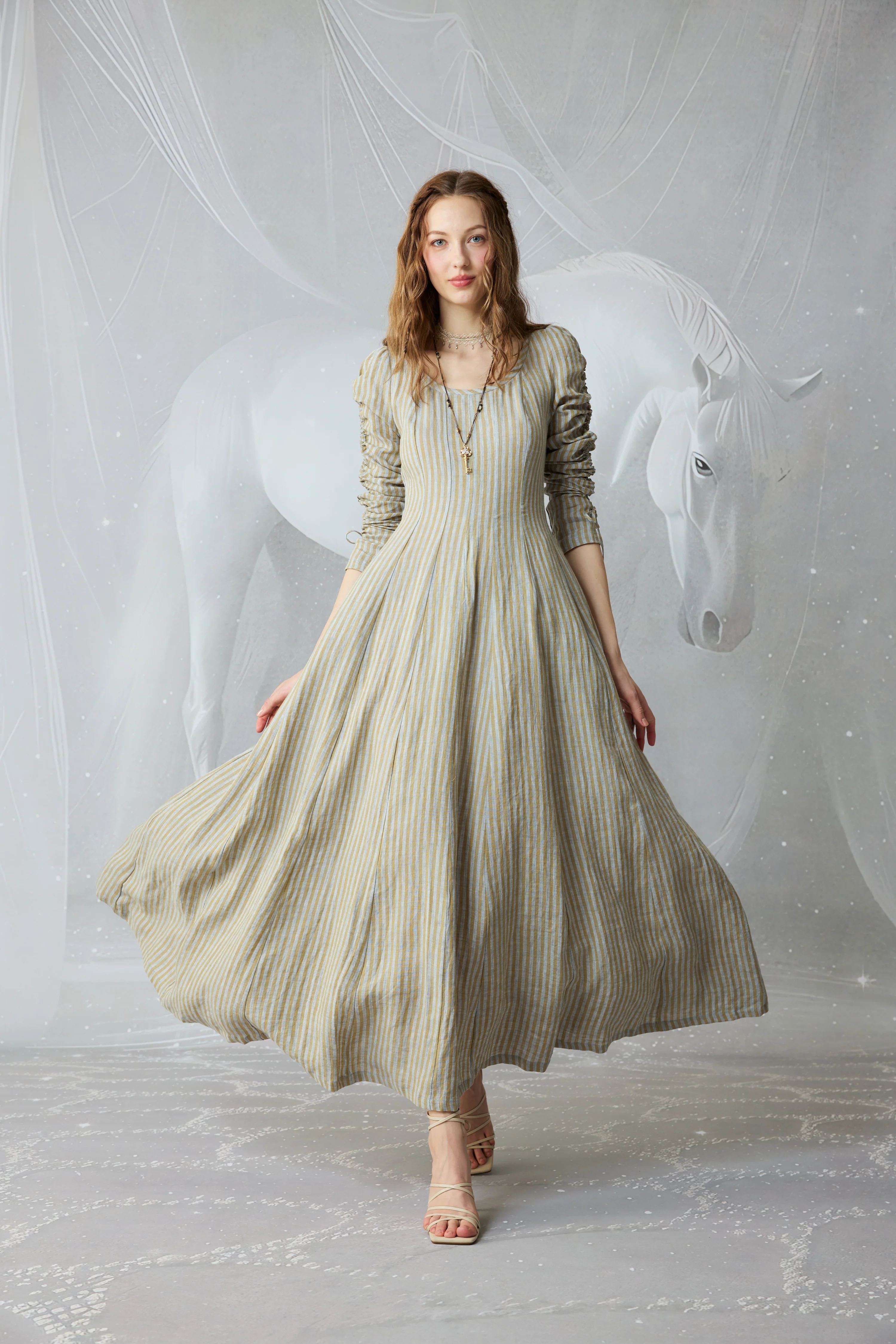 Crystal 17 | Victorian maxi linen dress - Image 8