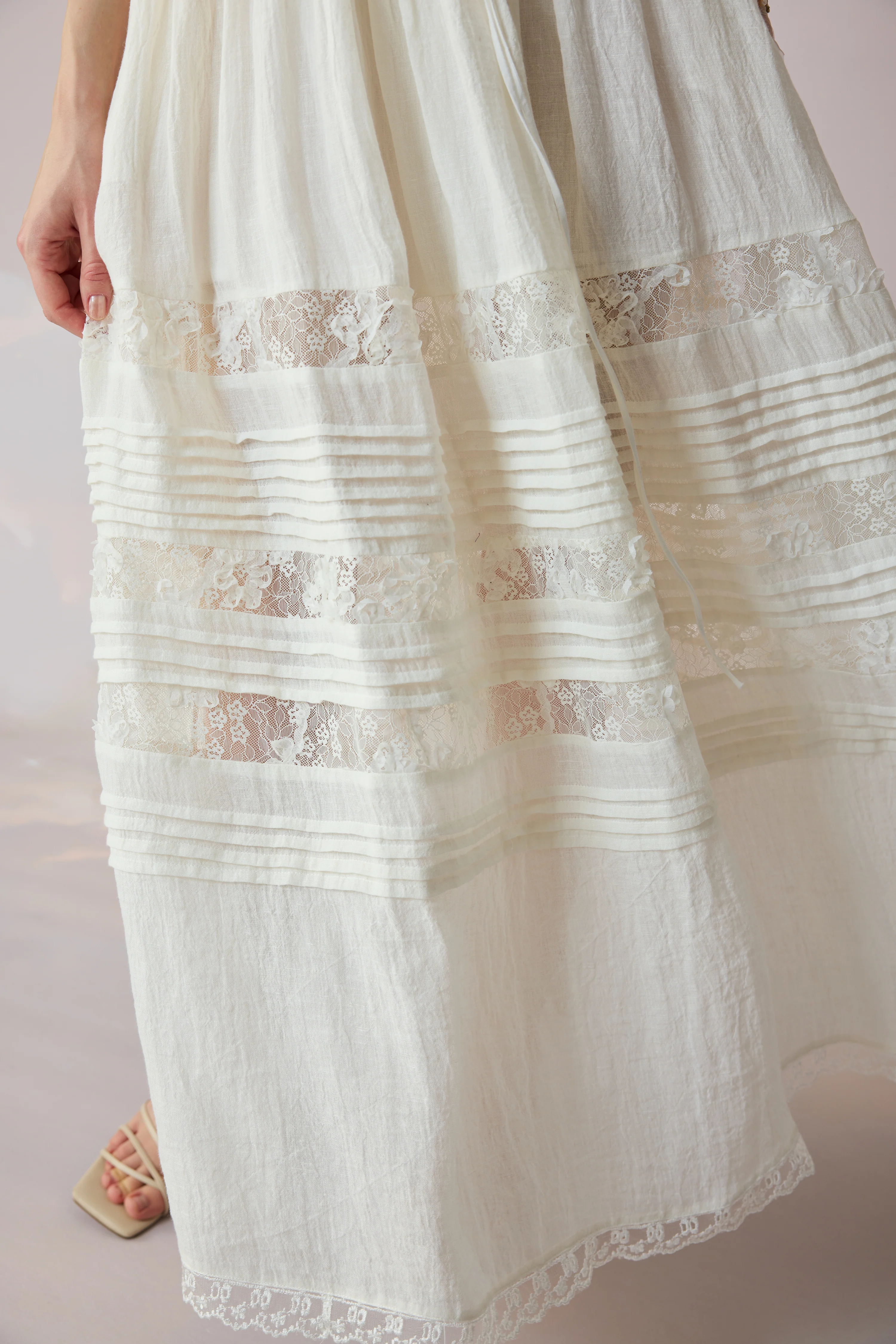 Dawn 17 | Lace Linen Dress Gown - Image 10