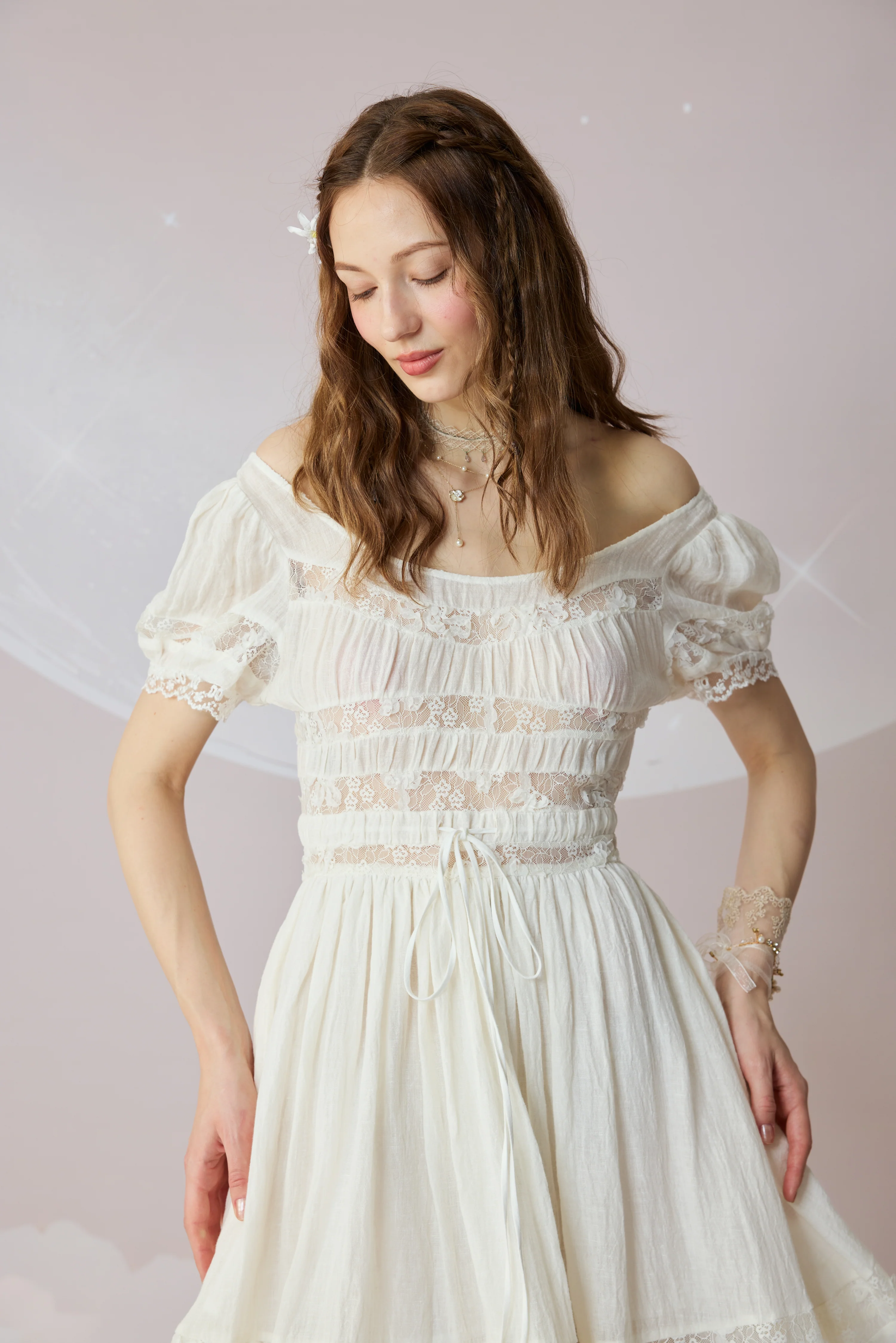 Dawn 17 | Lace Linen Dress Gown - Image 5
