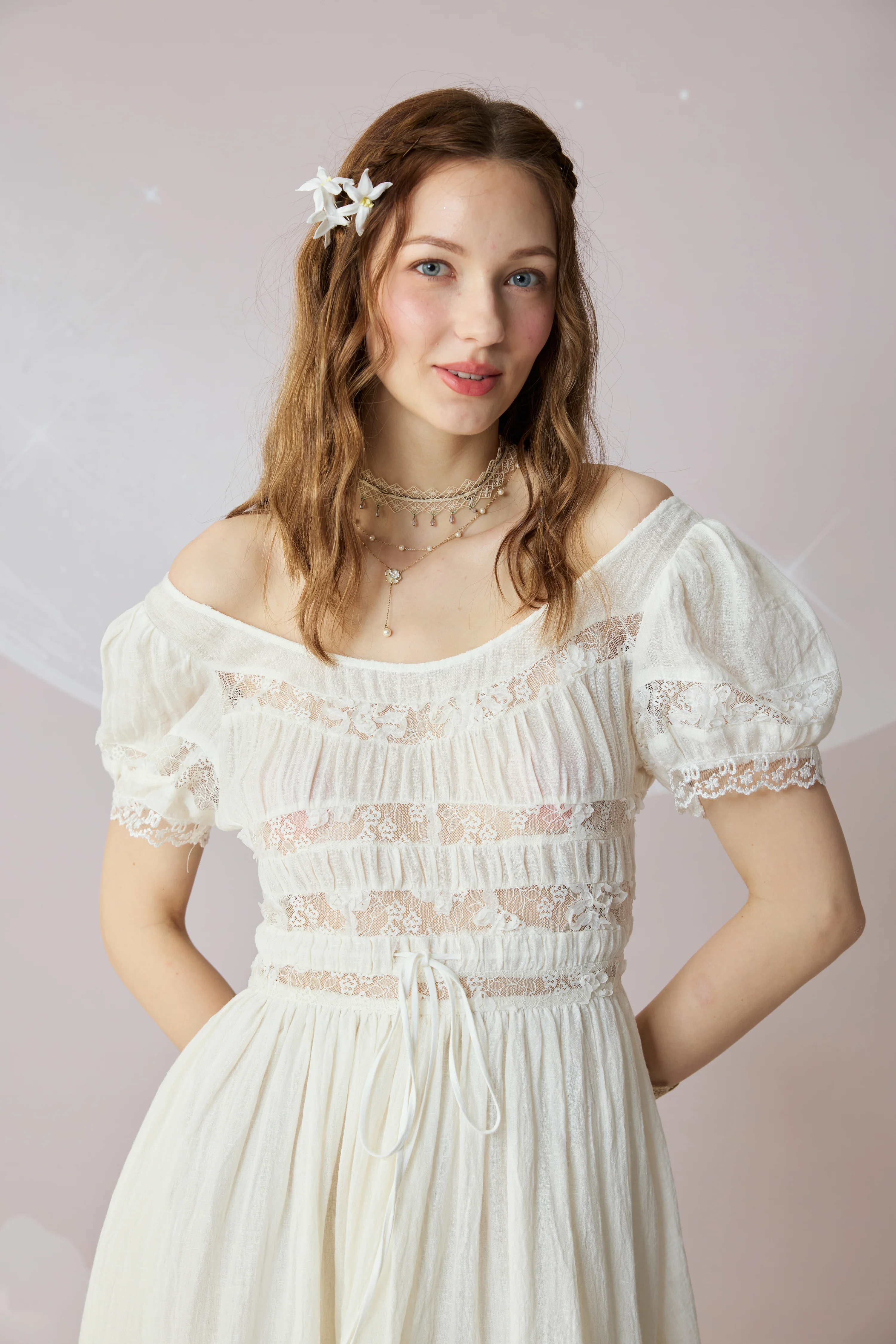 Dawn 17 | Lace Linen Dress Gown - Image 6