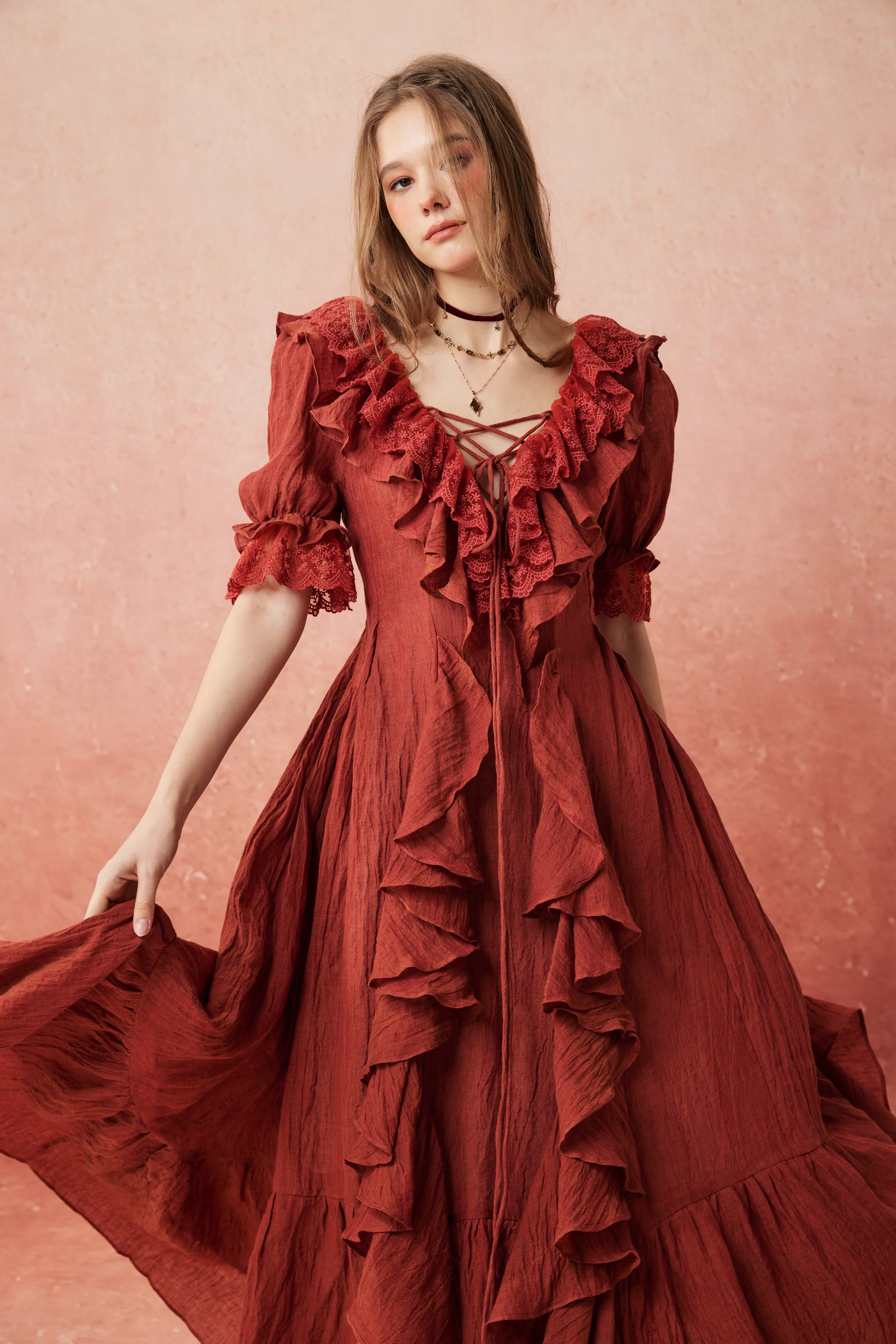 Dewdrops 16 | Maxi Linen Dress Gown - Image 11