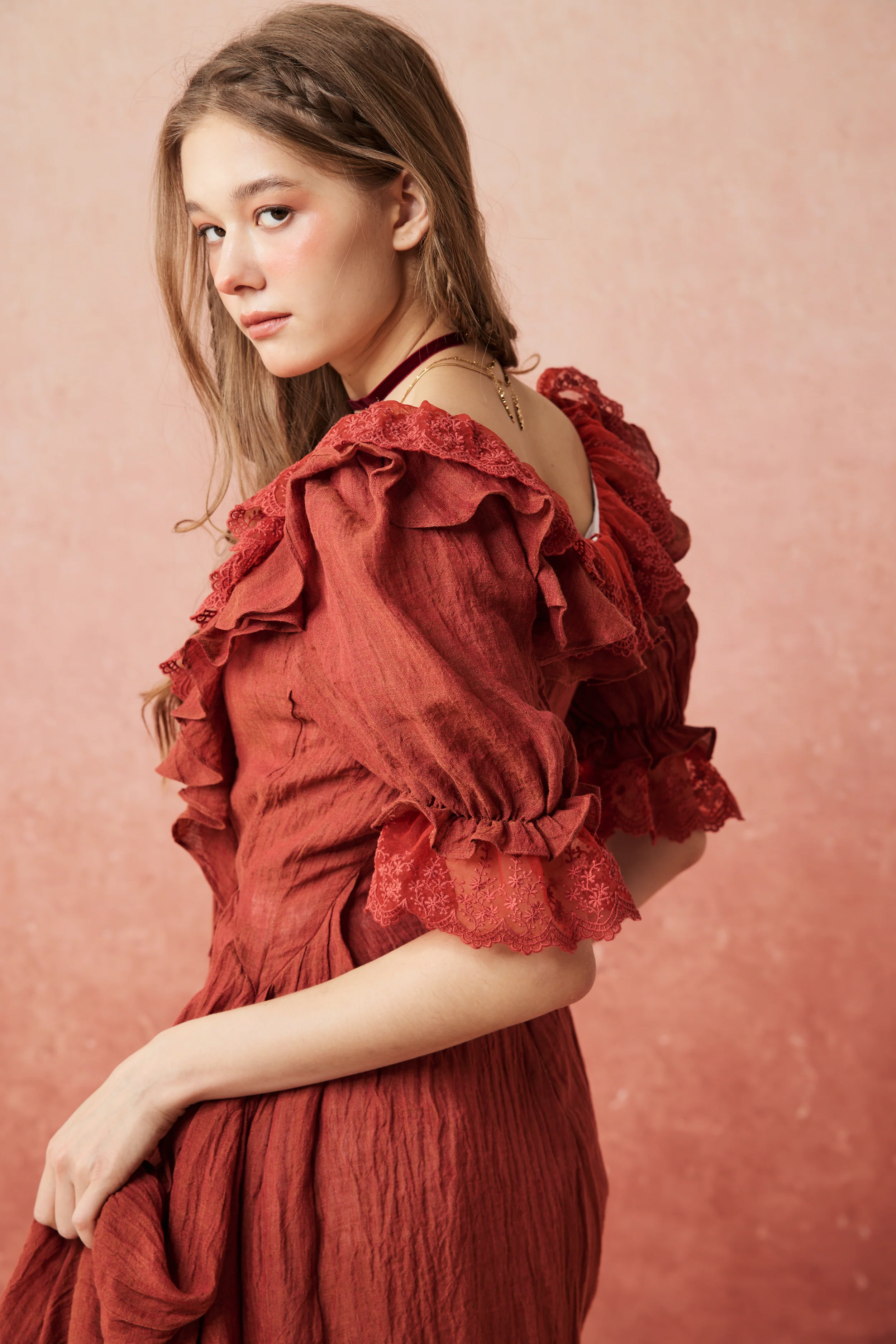 Dewdrops 16 | Maxi Linen Dress Gown - Image 25