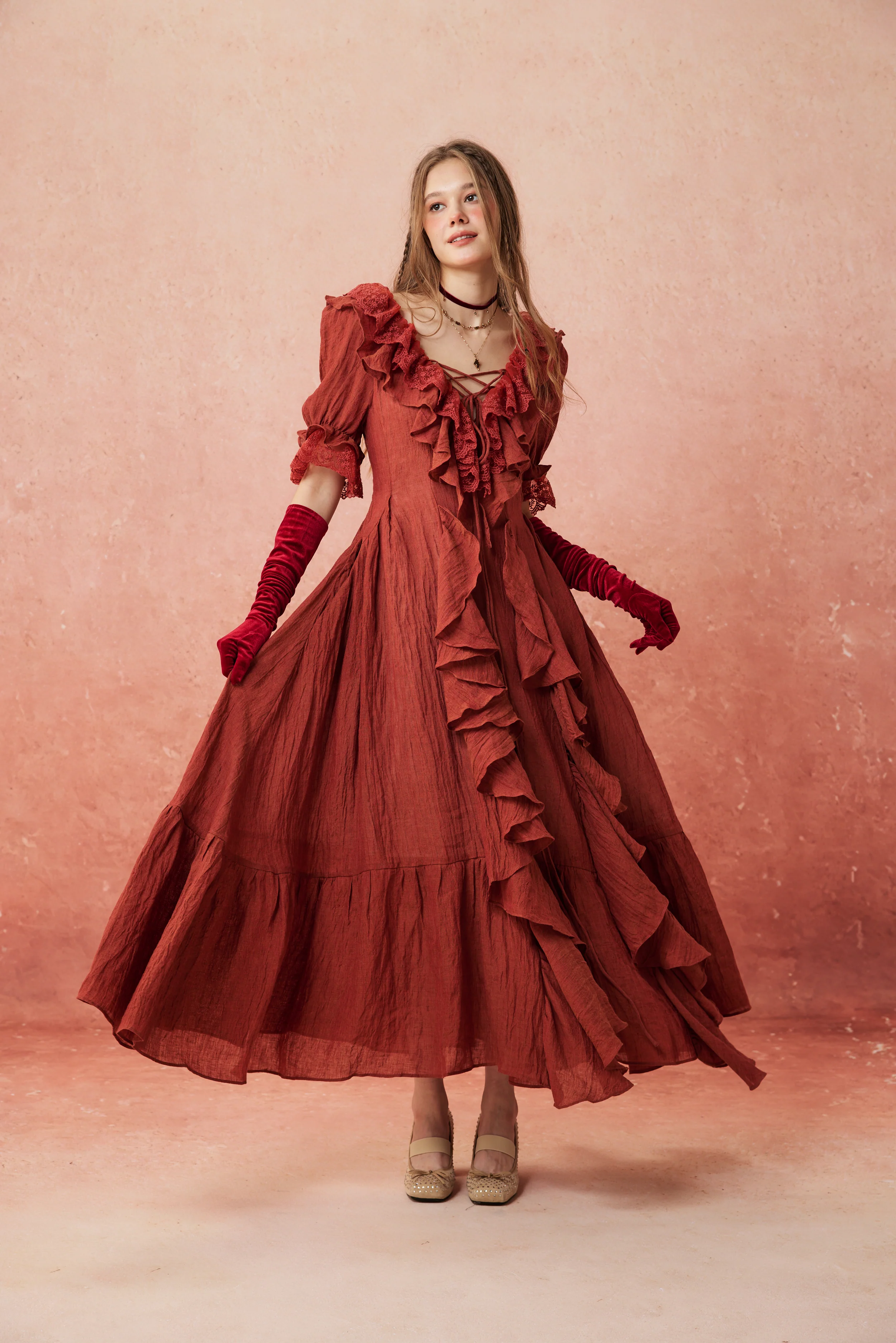 Dewdrops 16 | Maxi Linen Dress Gown - Image 27