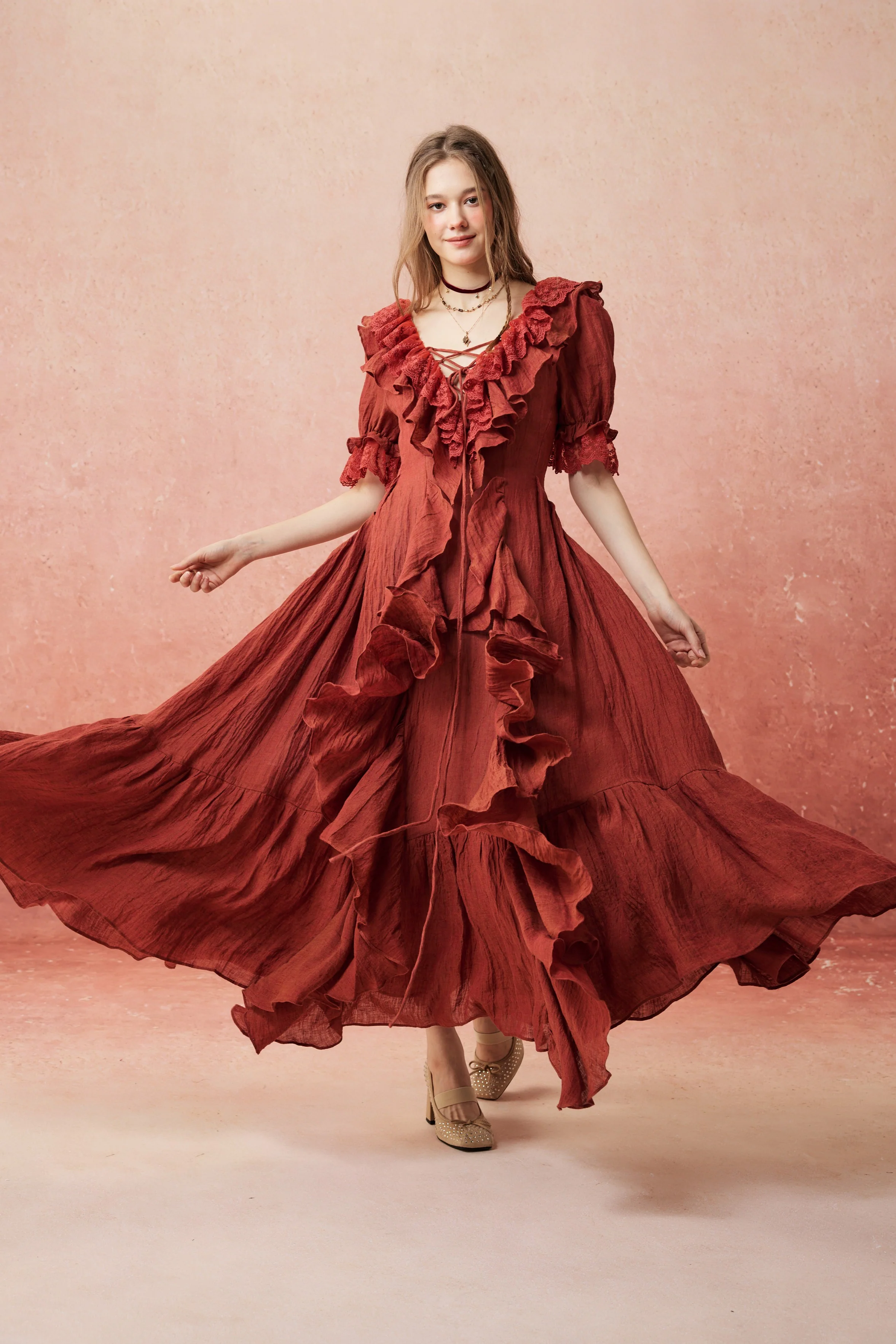 Dewdrops 16 | Maxi Linen Dress Gown - Image 28
