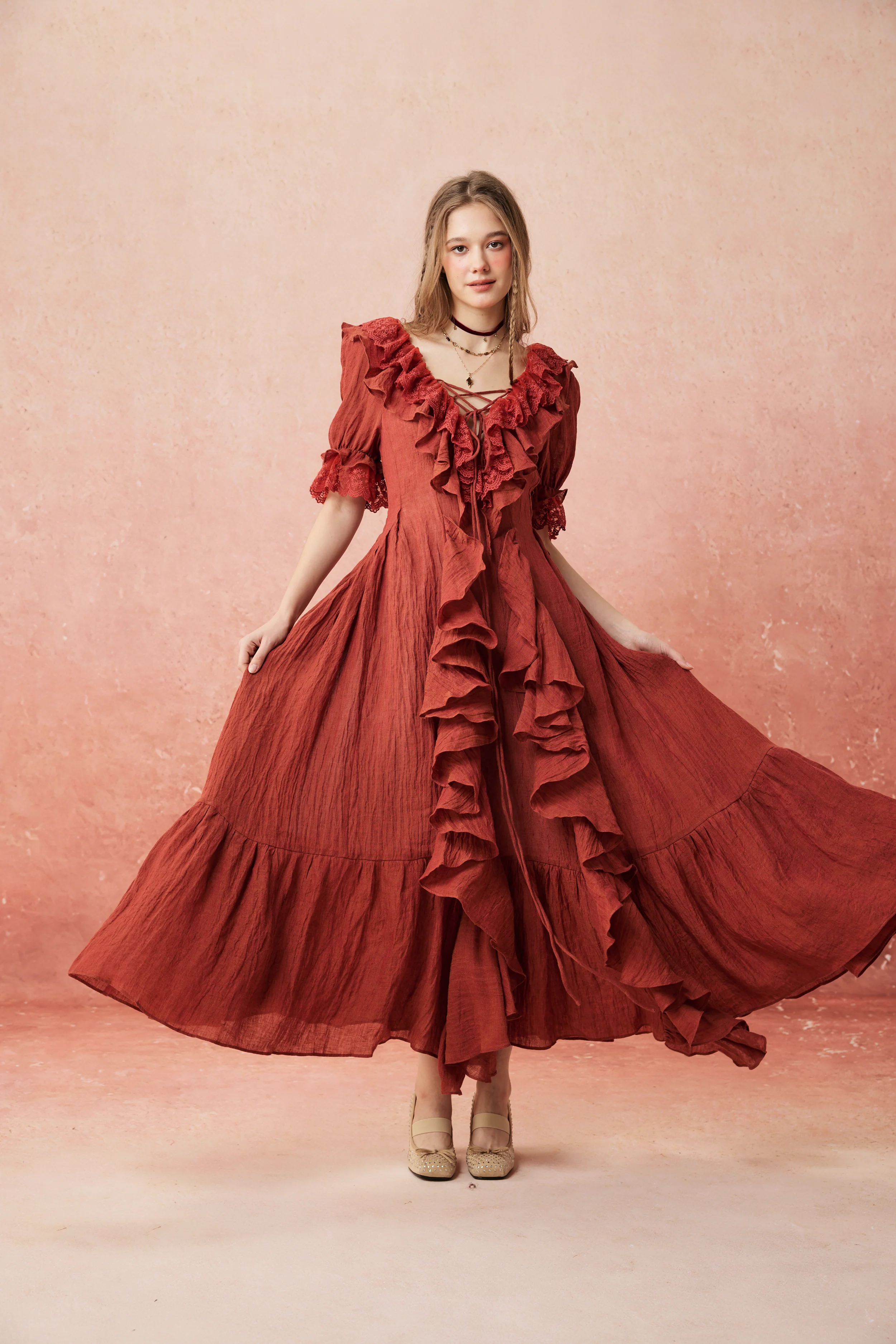 Dewdrops 16 | Maxi Linen Dress Gown - Image 29