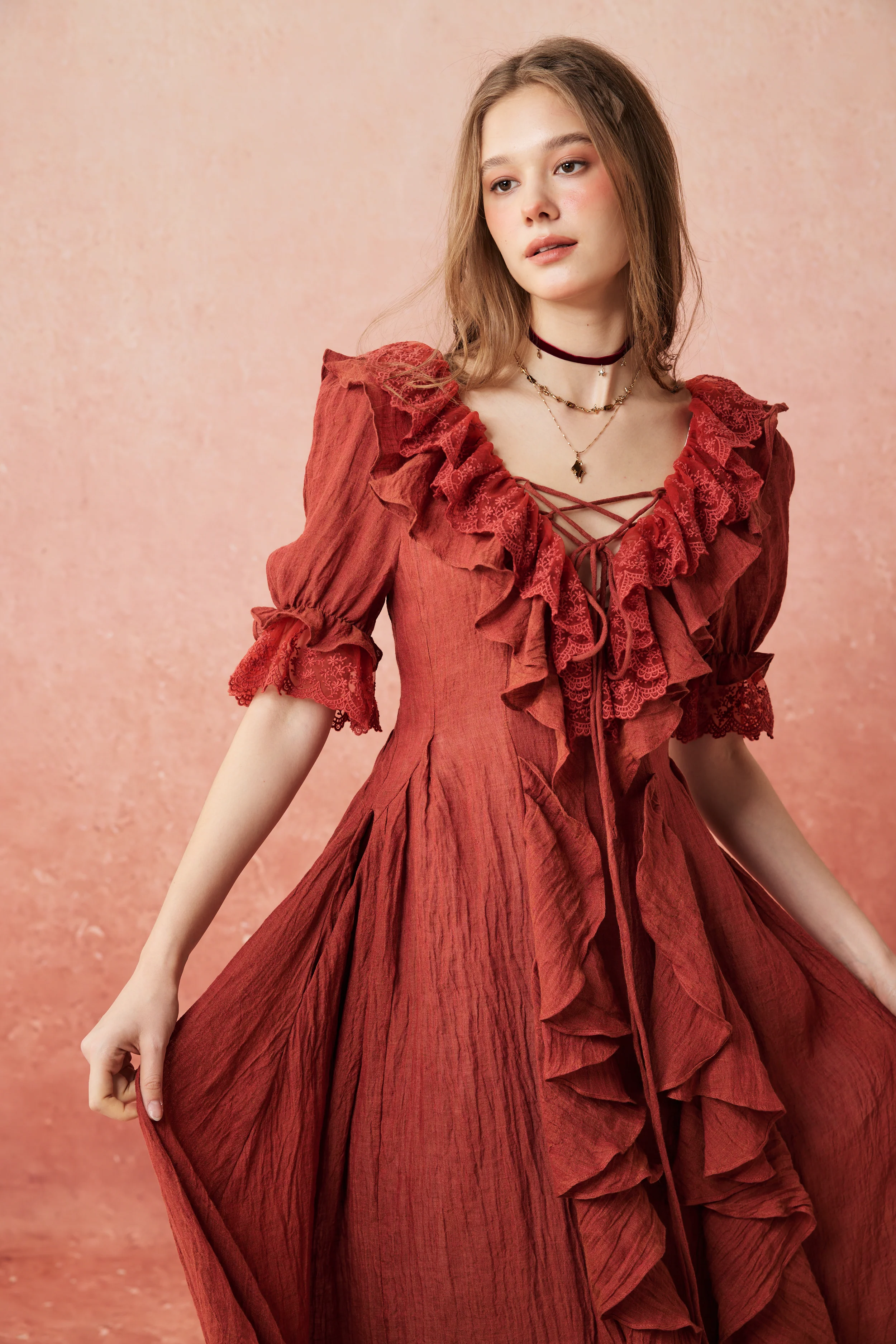 Dewdrops 16 | Maxi Linen Dress Gown - Image 30