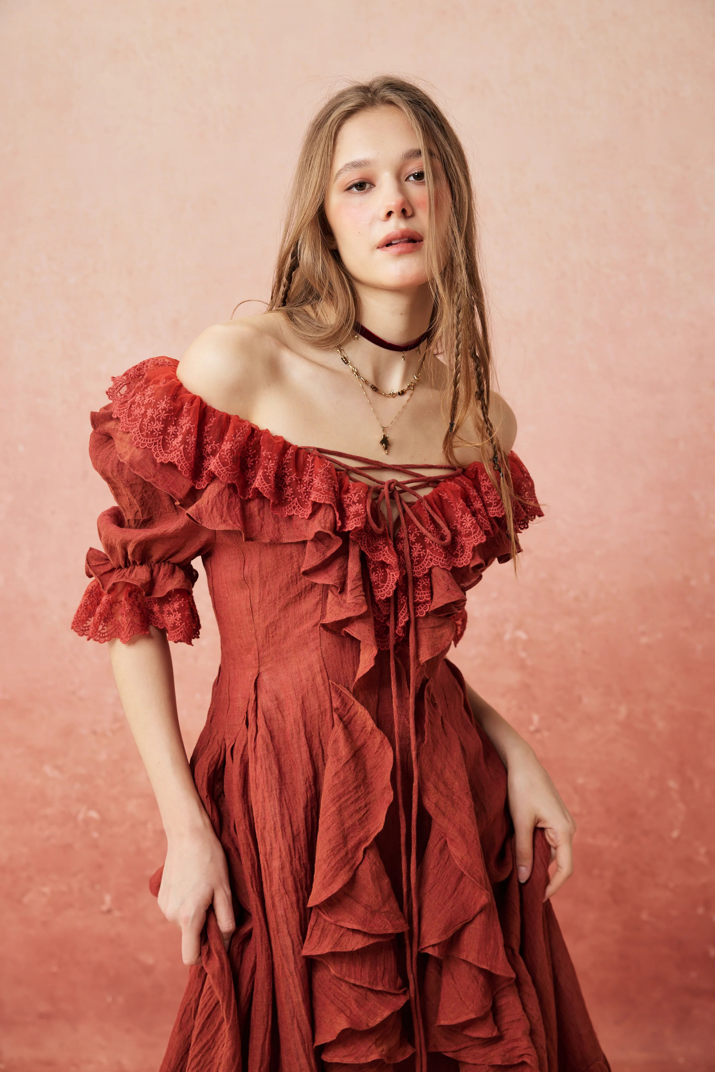 Dewdrops 16 | Maxi Linen Dress Gown - Image 32